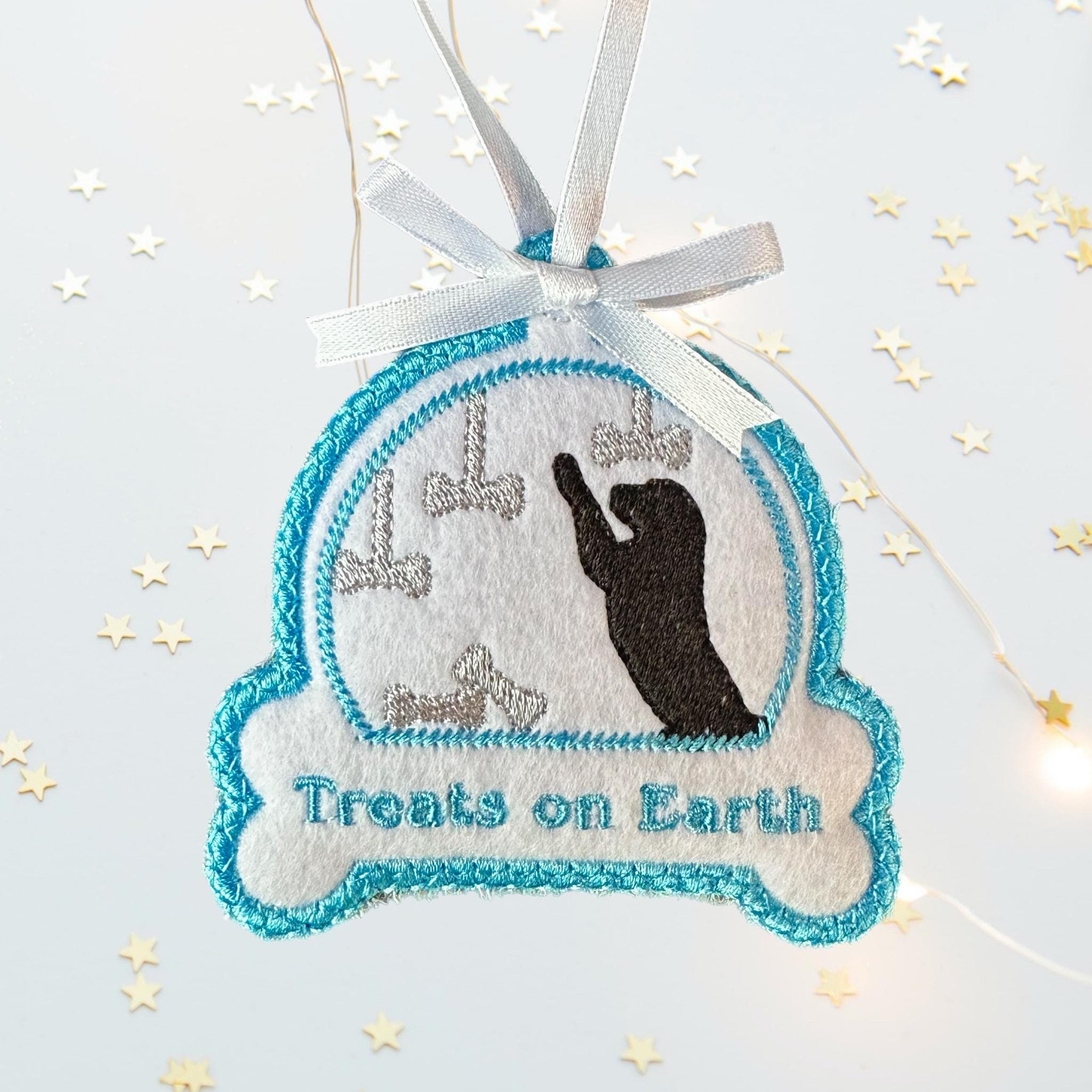 Dog Snow Globe Felt Christmas Bauble Decoration - Personaliseable — image 4