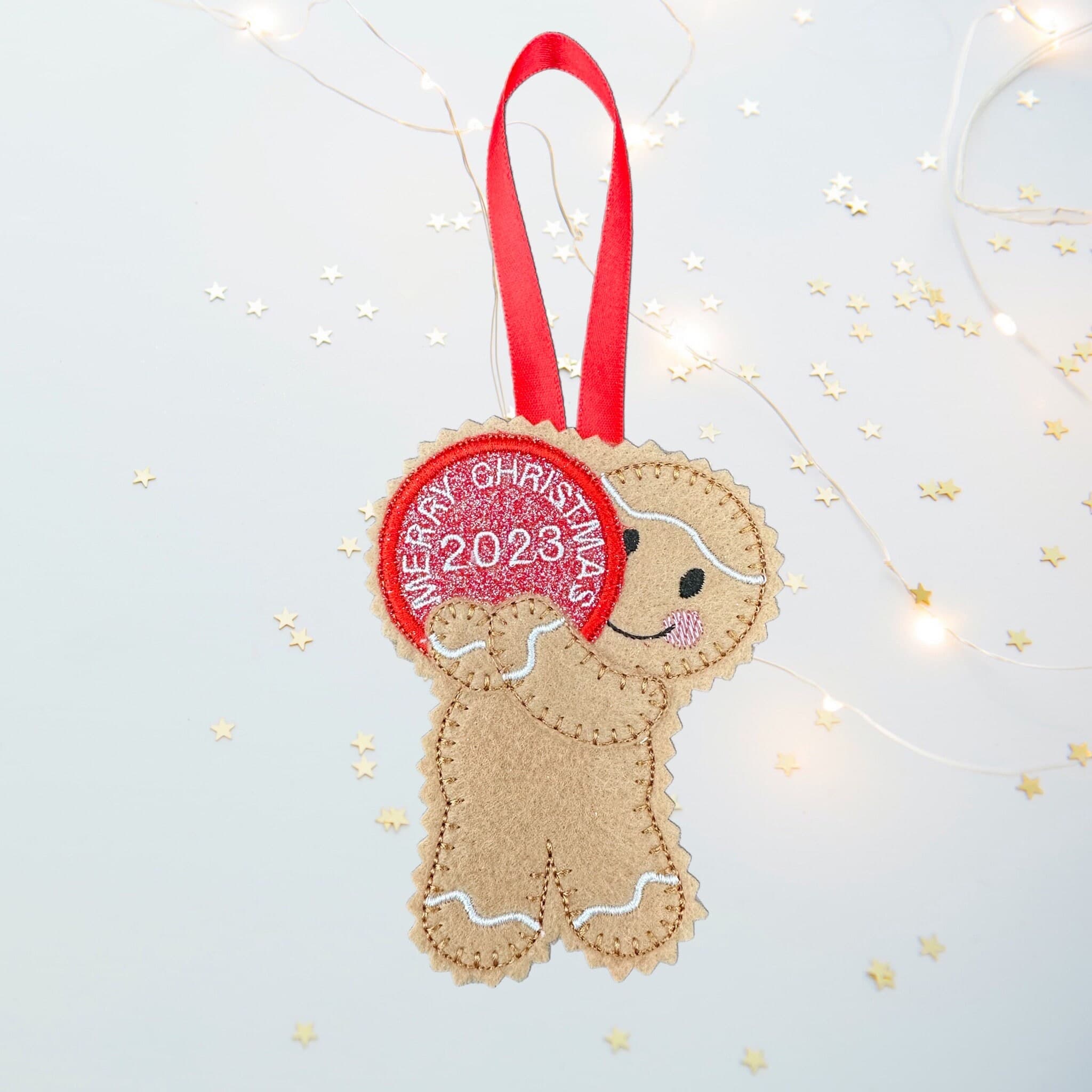 Christmas Gingerbread Man 2023 Felt Decoration