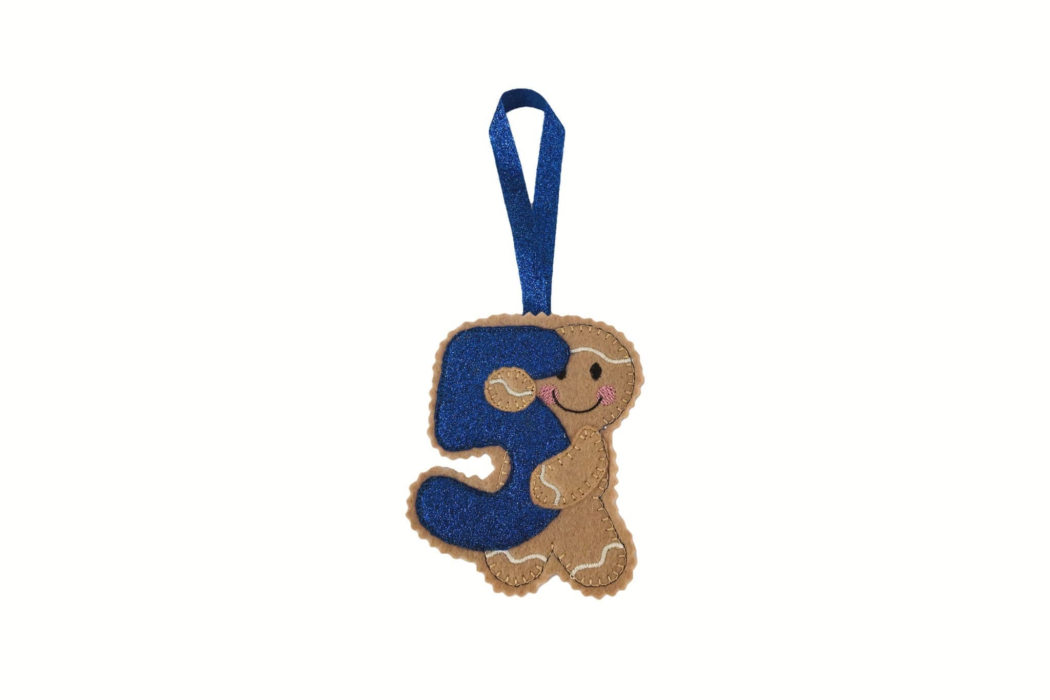 Gingerbread Man Felt Number 5 Decoration - Birthday Gift