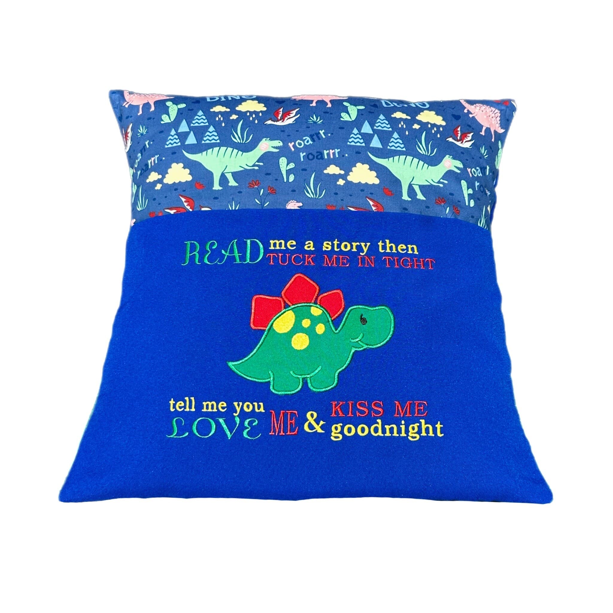 Dinosaur Stegosaurus Red Reading Book Cushion — image 3