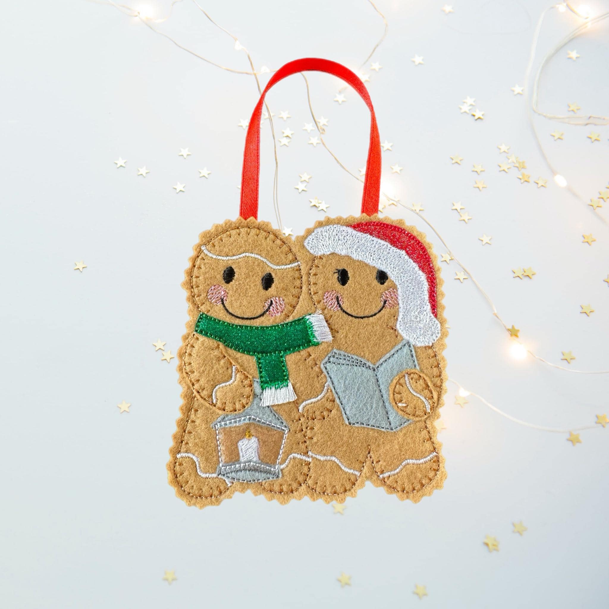 Christmas Carol Singers Gingerbread Felt Decoration — image 2