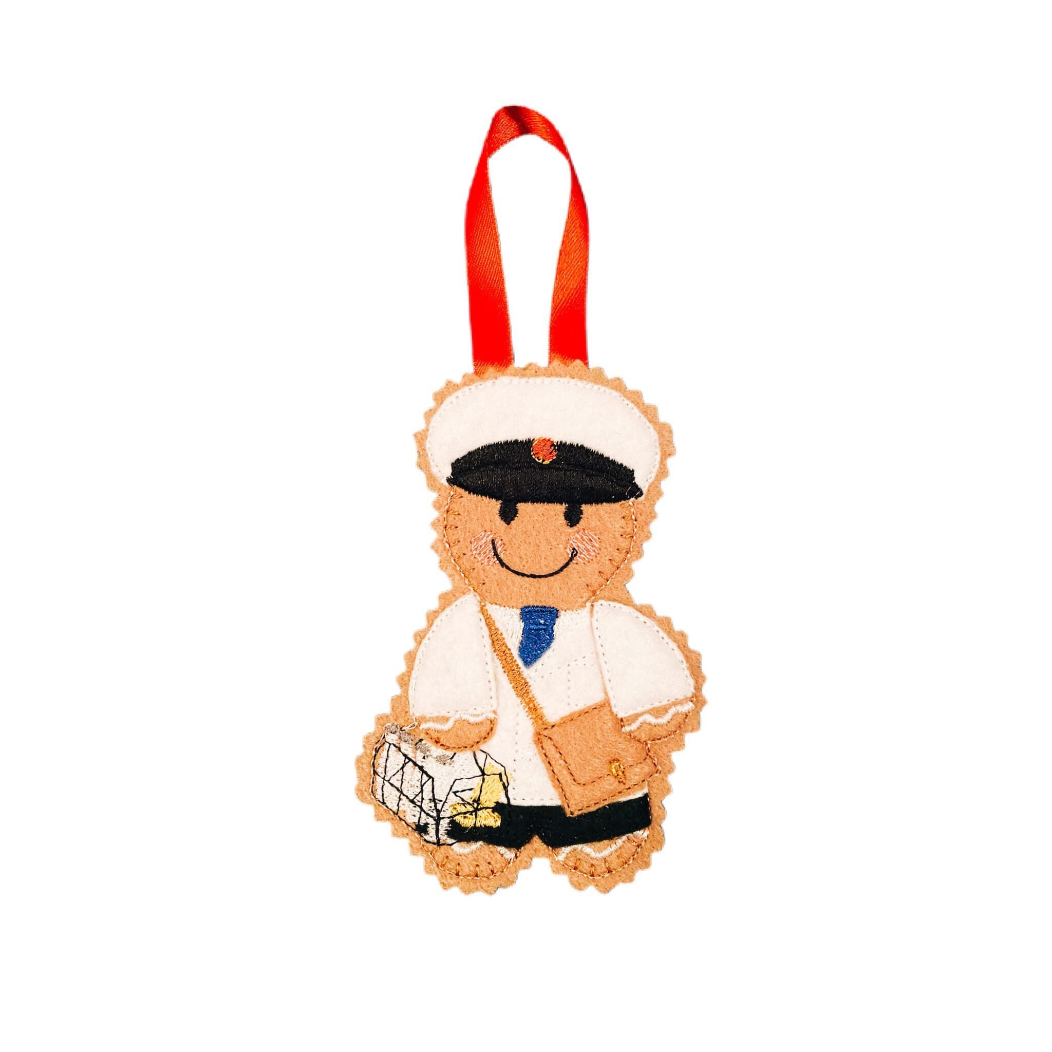 Milkman / Delivery Gingerbread Man Felt Decoration