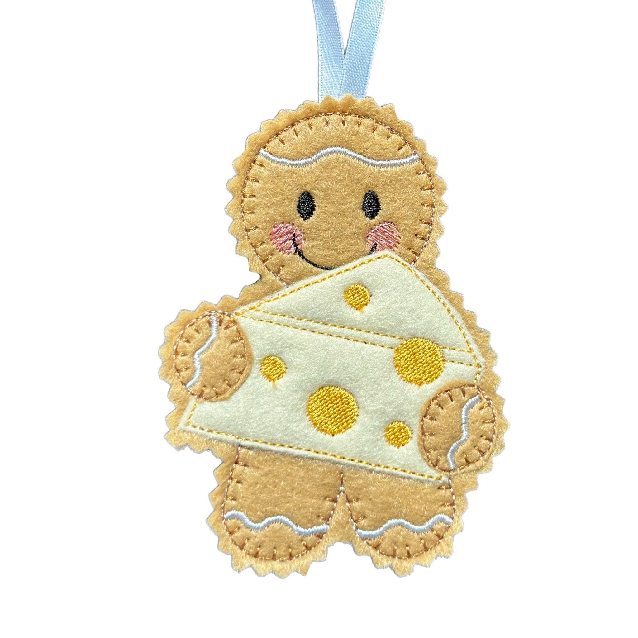 Cheese Gingerbread Man Felt Decoration — image 2