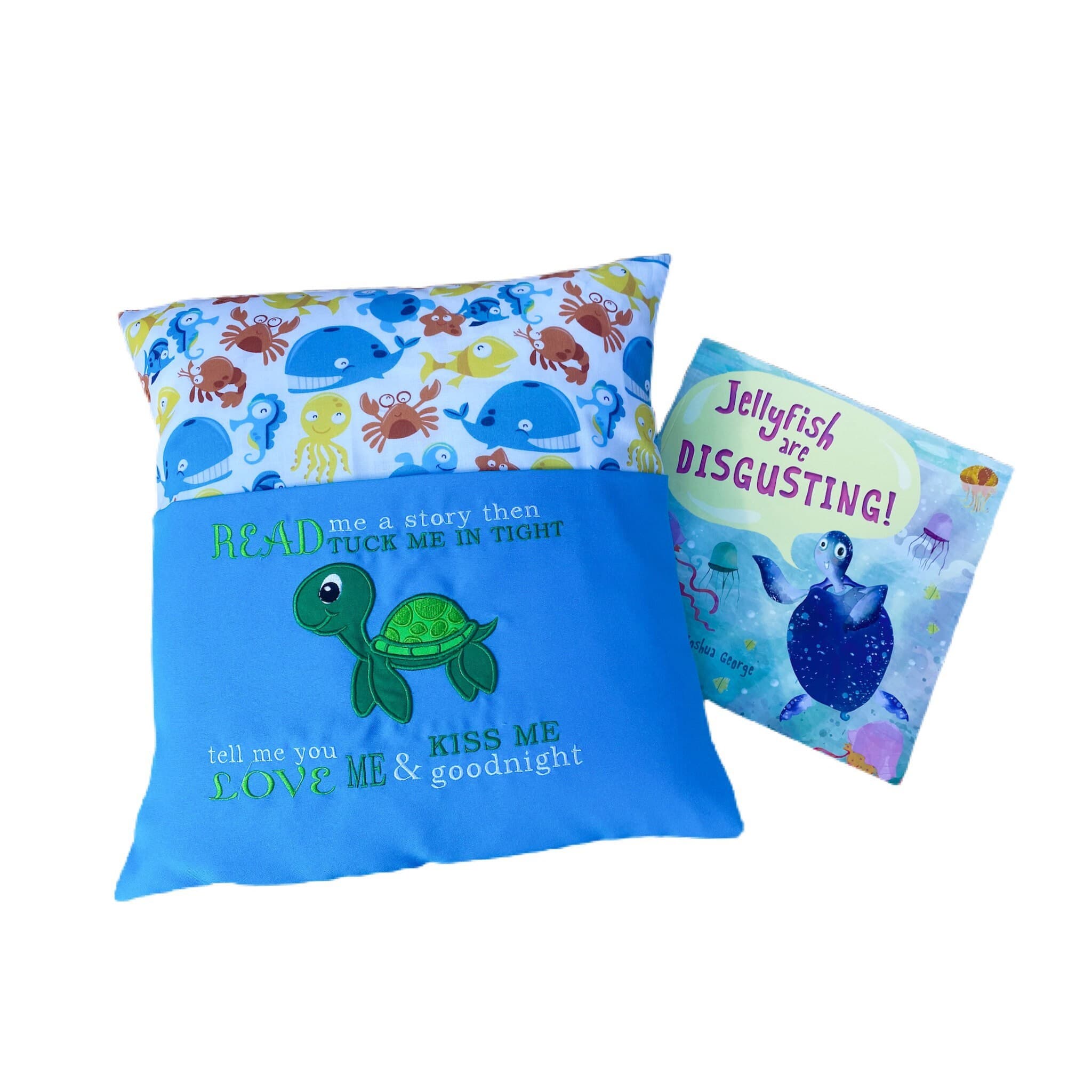 Turtle Reading Book Cushion