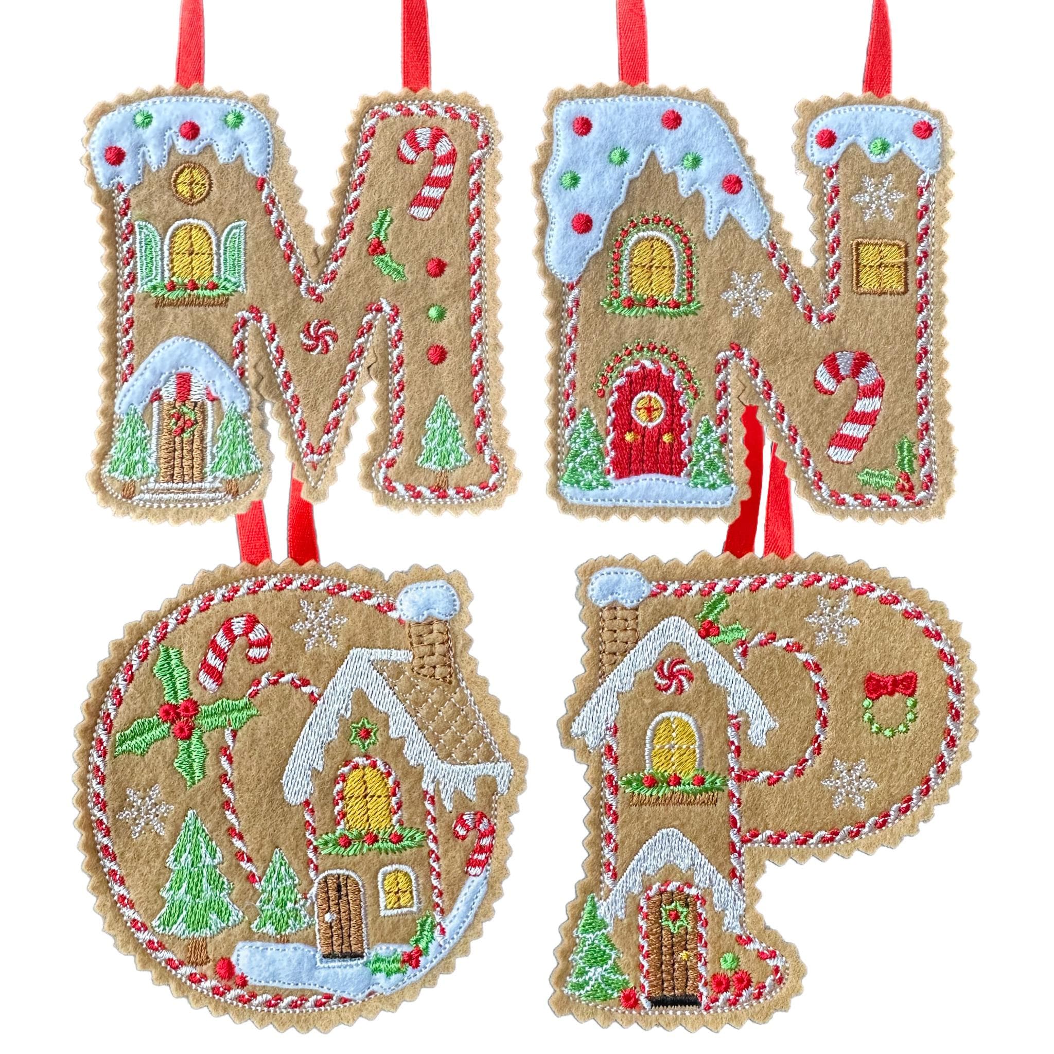 Initial Gingerbread Letter Decoration – Personalised Felt Ornament / Gift Tag — image 5