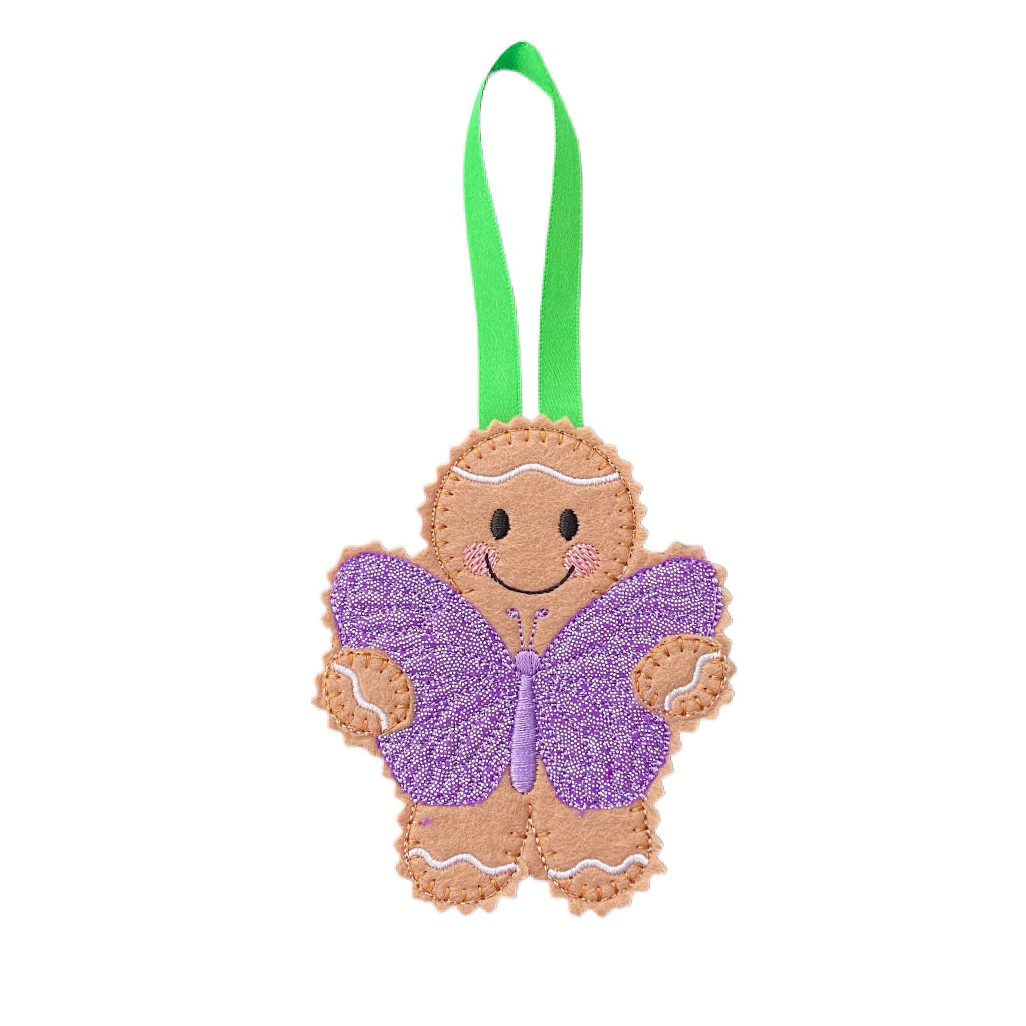 Butterfly Gingerbread Man Felt Decoration