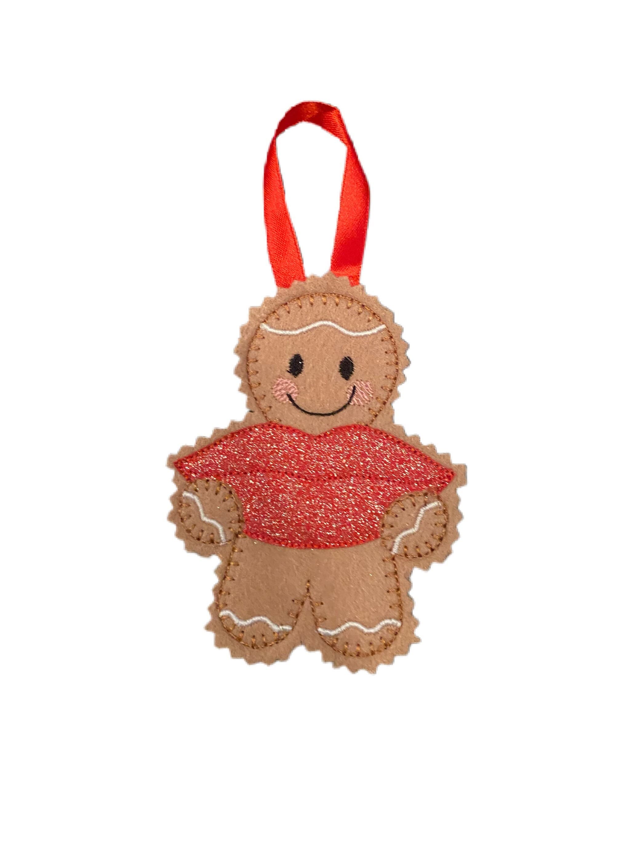 Kiss / Lips Gingerbread Man Felt Decoration