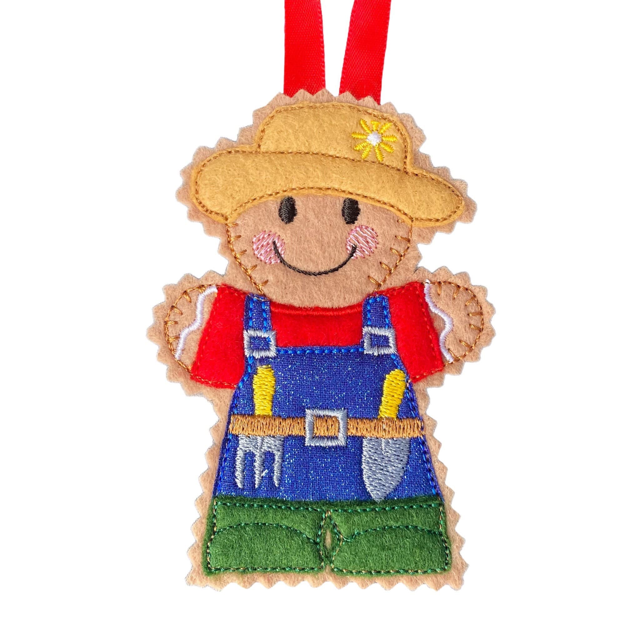 Gardener Gingerbread Man Felt Decoration — image 2