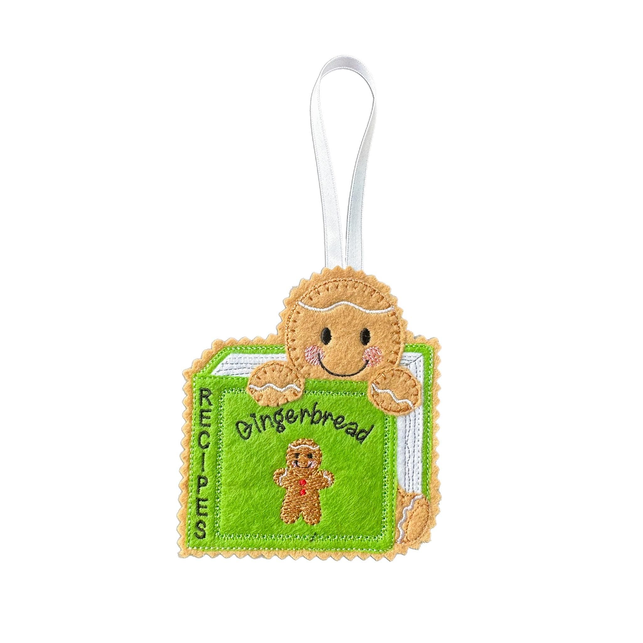 Recipe Book Felt Gingerbread Ornament: Handmade Christmas Decor — image 2