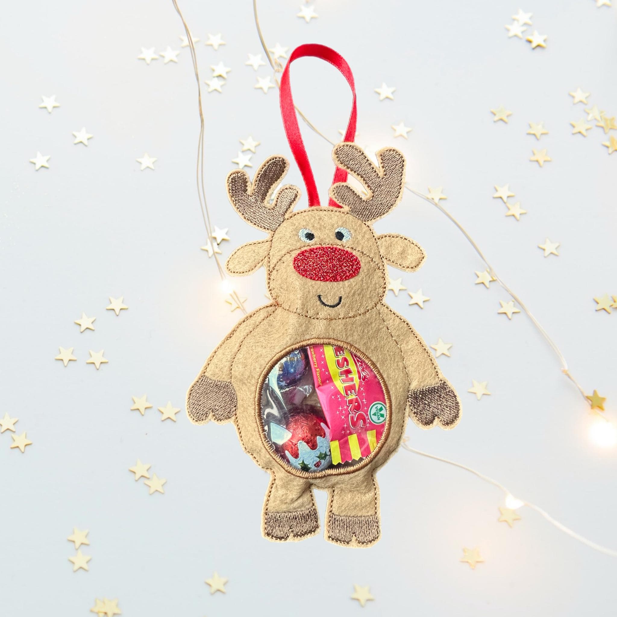 Reindeer Felt Treat Bag – Christmas Sweet Holder — image 2