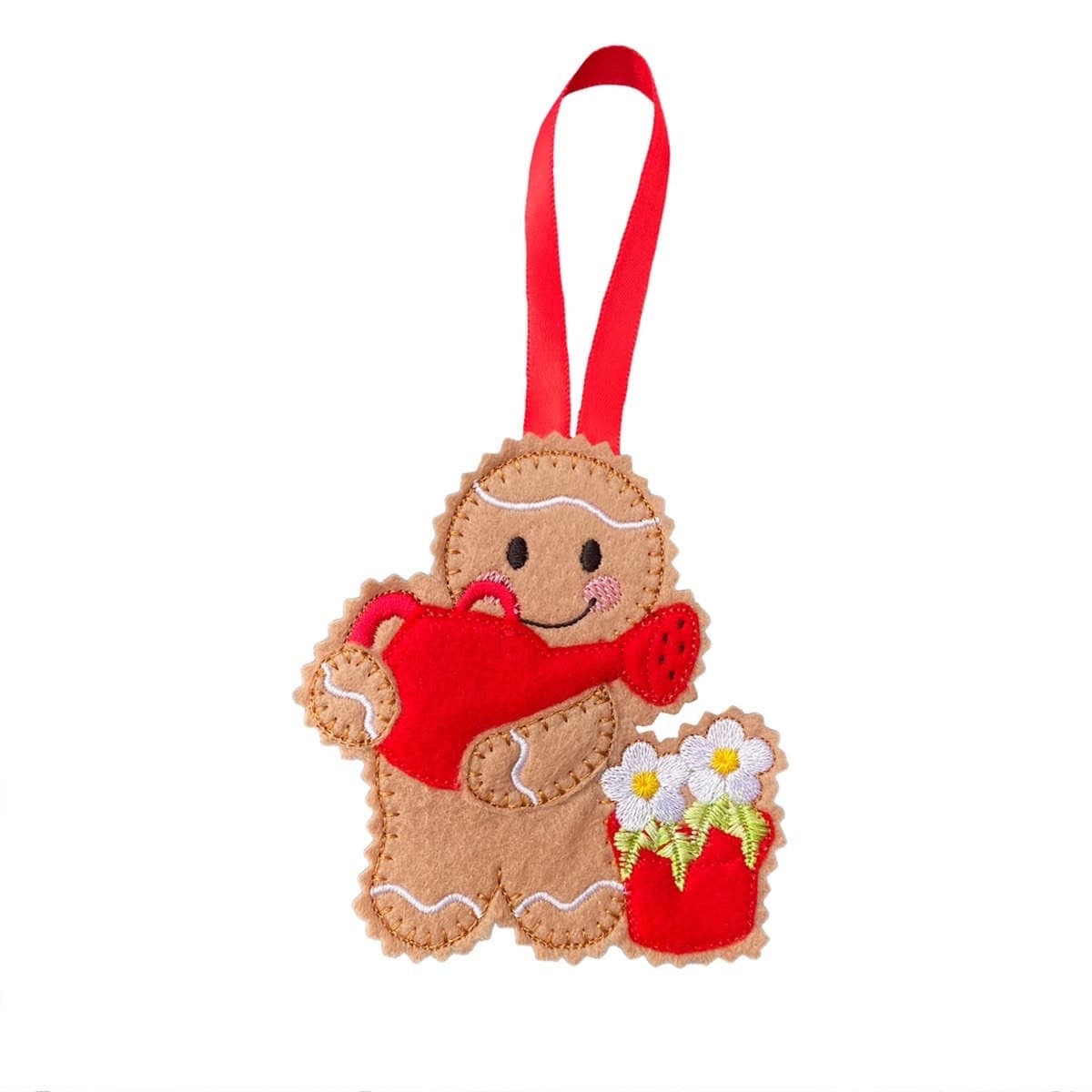 Gardener Gingerbread Man Felt Decoration
