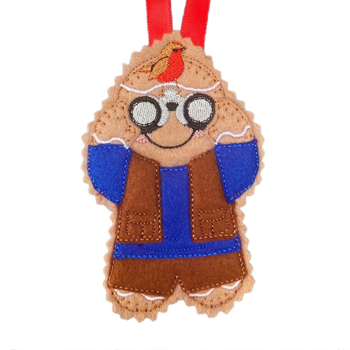 Bird Watcher Gingerbread Man Felt Decoration — image 2