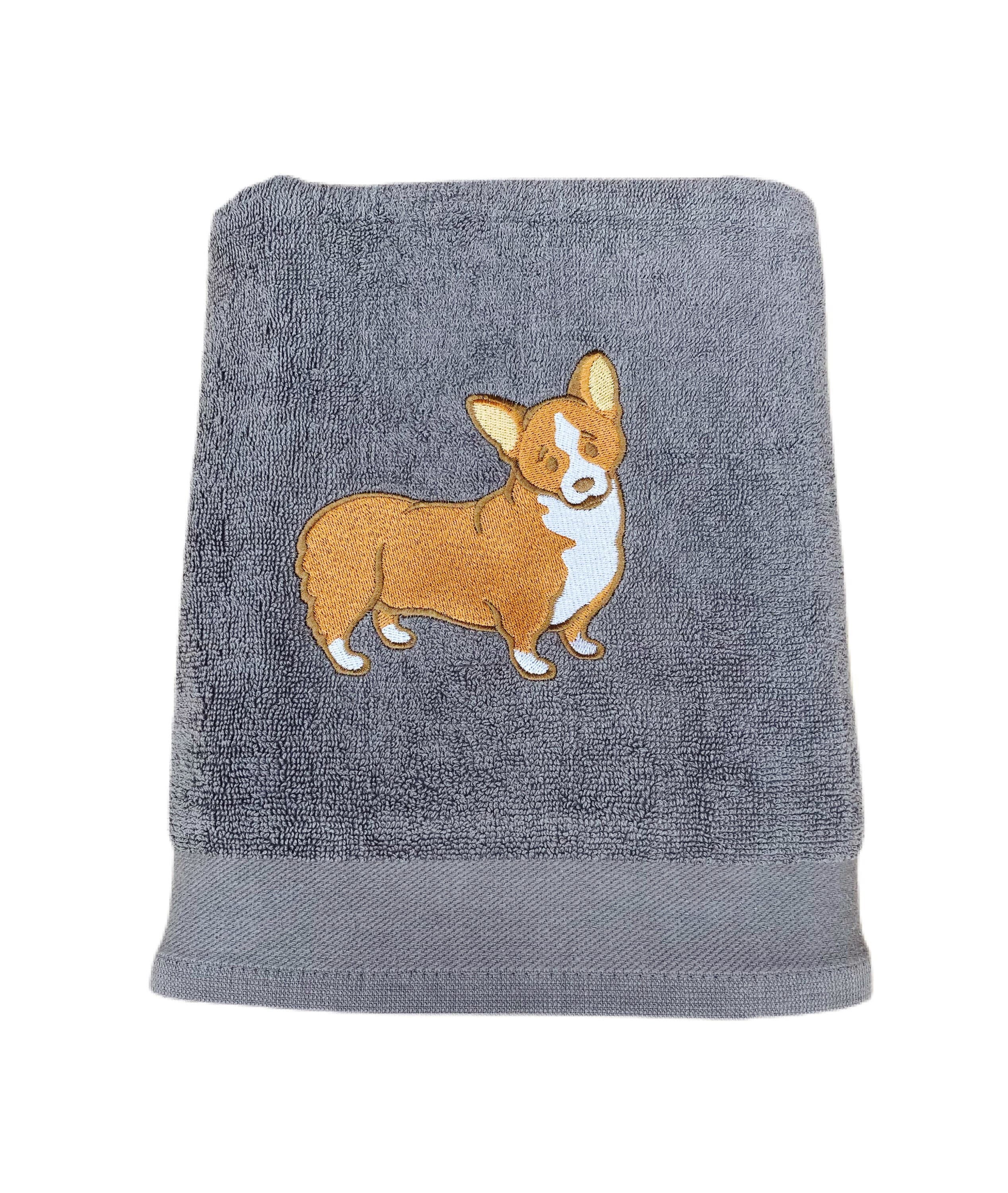 Corgi Dog Bath Towel, Personalised Towel (personalized) — image 2