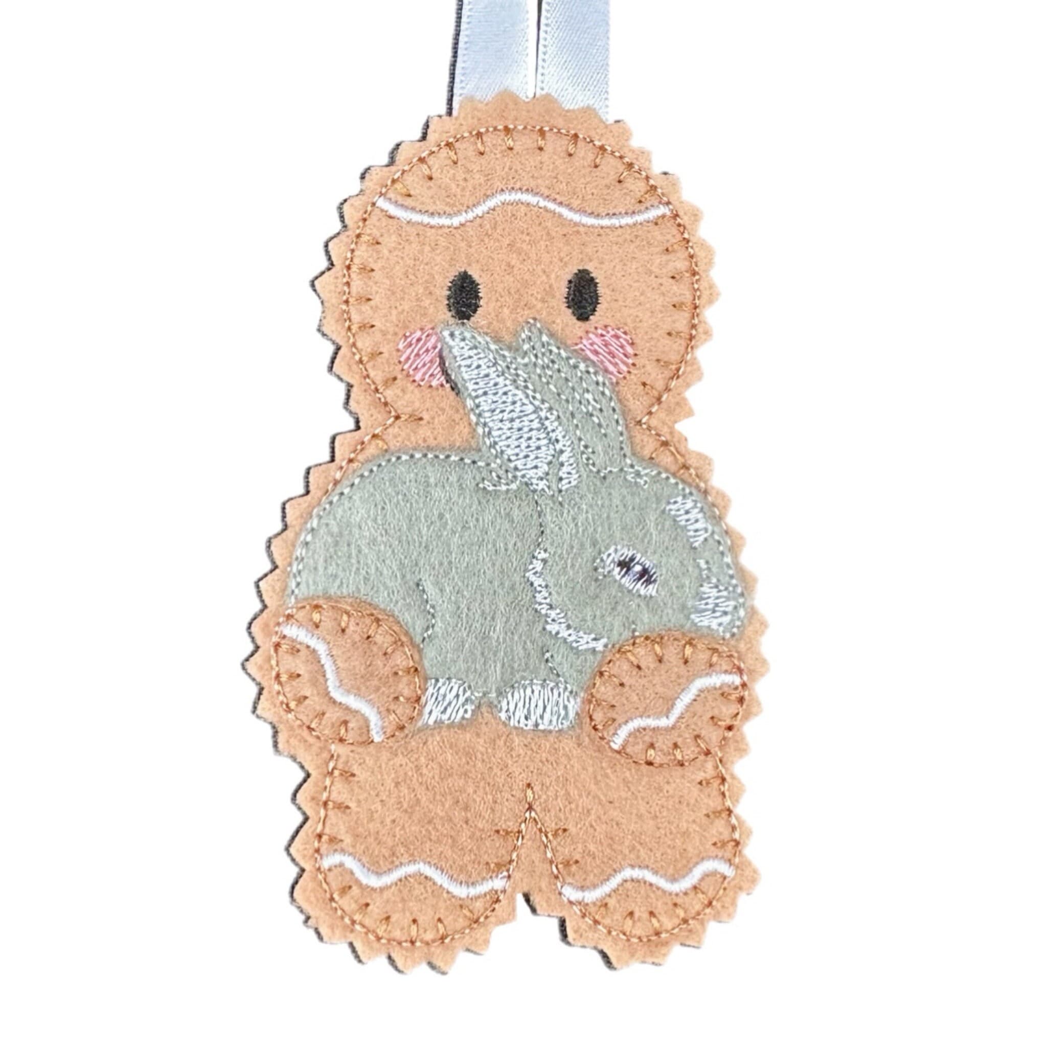 Pet Rabbit Gingerbread Man Felt Decoration — image 2