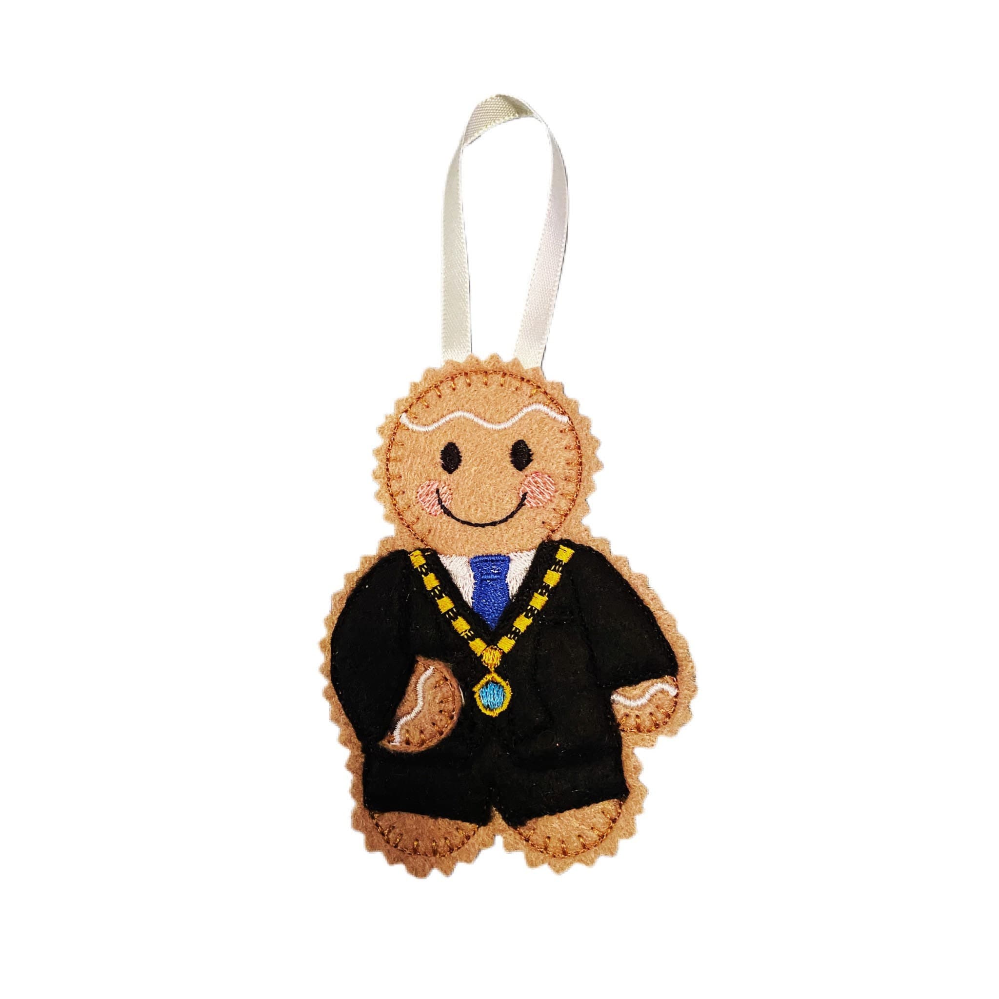 Mayor Gingerbread Man Felt Decoration