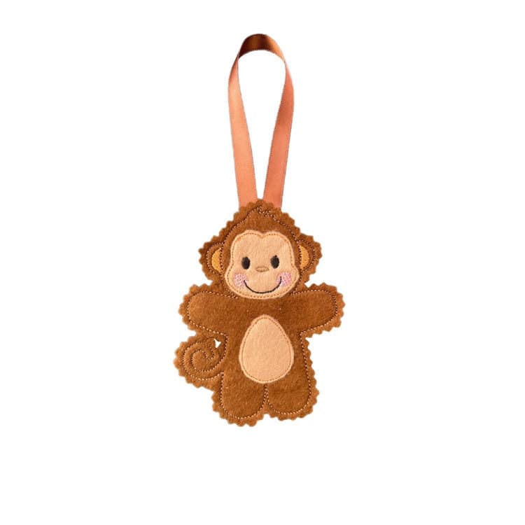 Monkey Dress Up Gingerbread Man Felt Decoration
