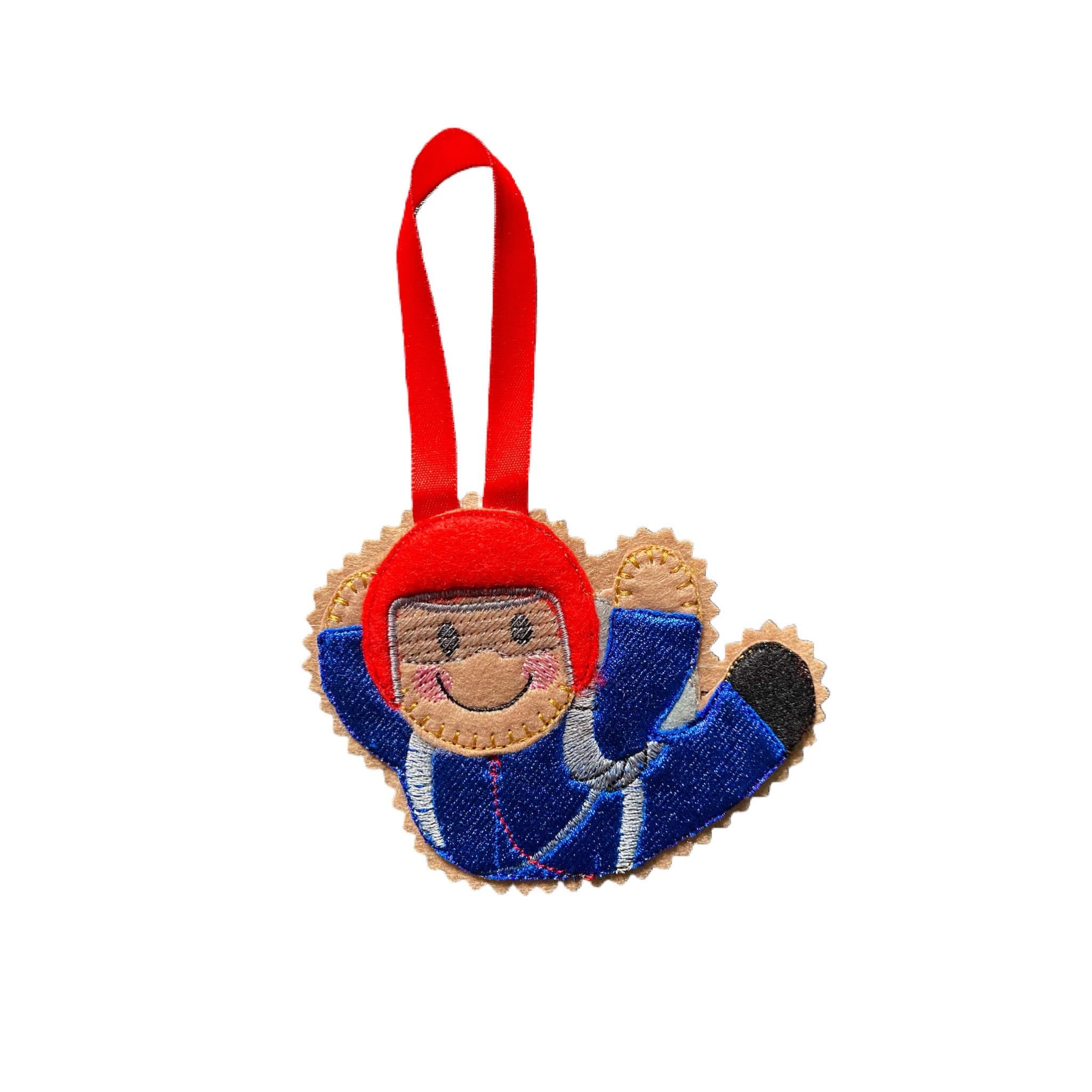 Sky Diver Gingerbread Man Felt Decoration
