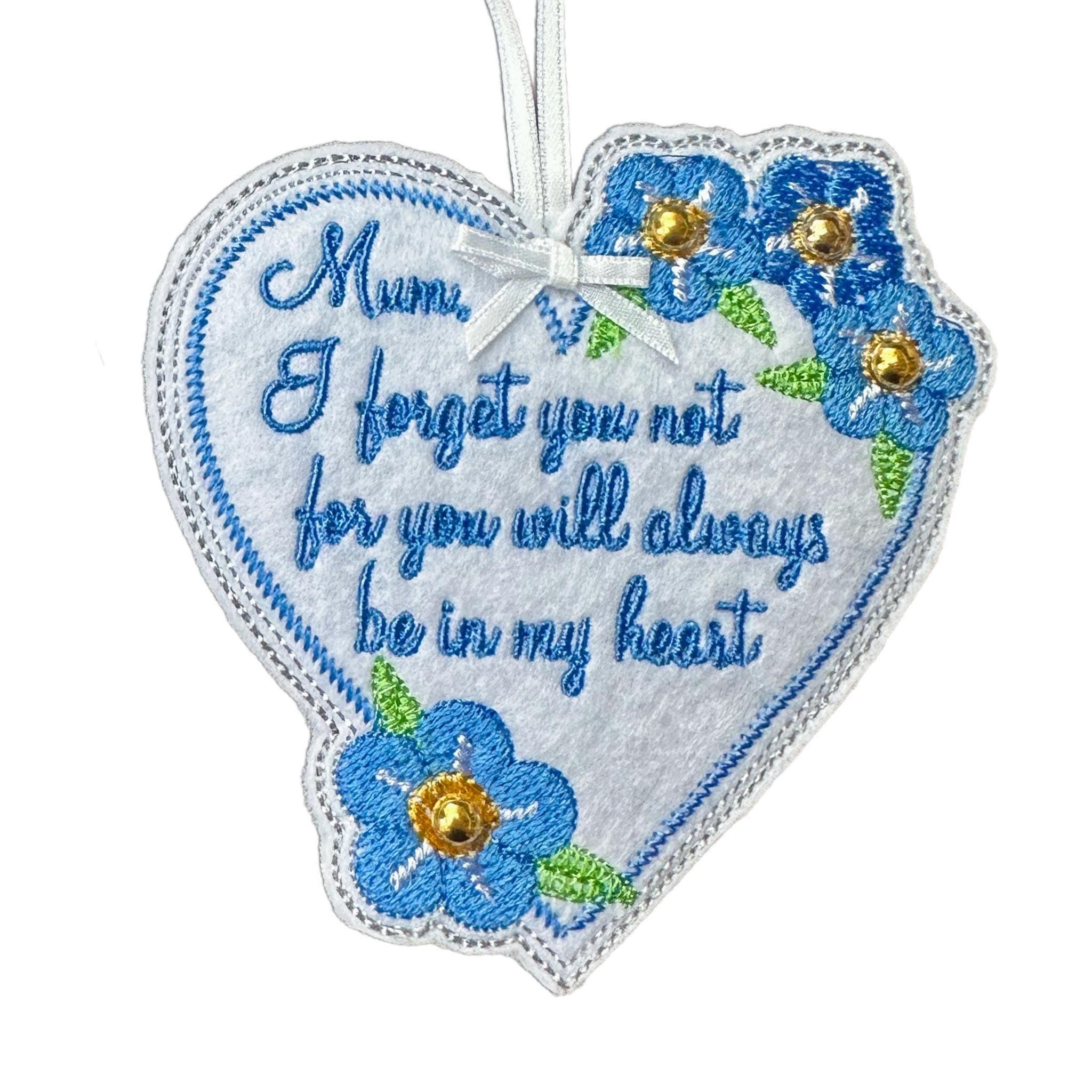 Forget-Me-Not Heart Decoration – Mum or Dad Dementia Awareness Gift — image 2