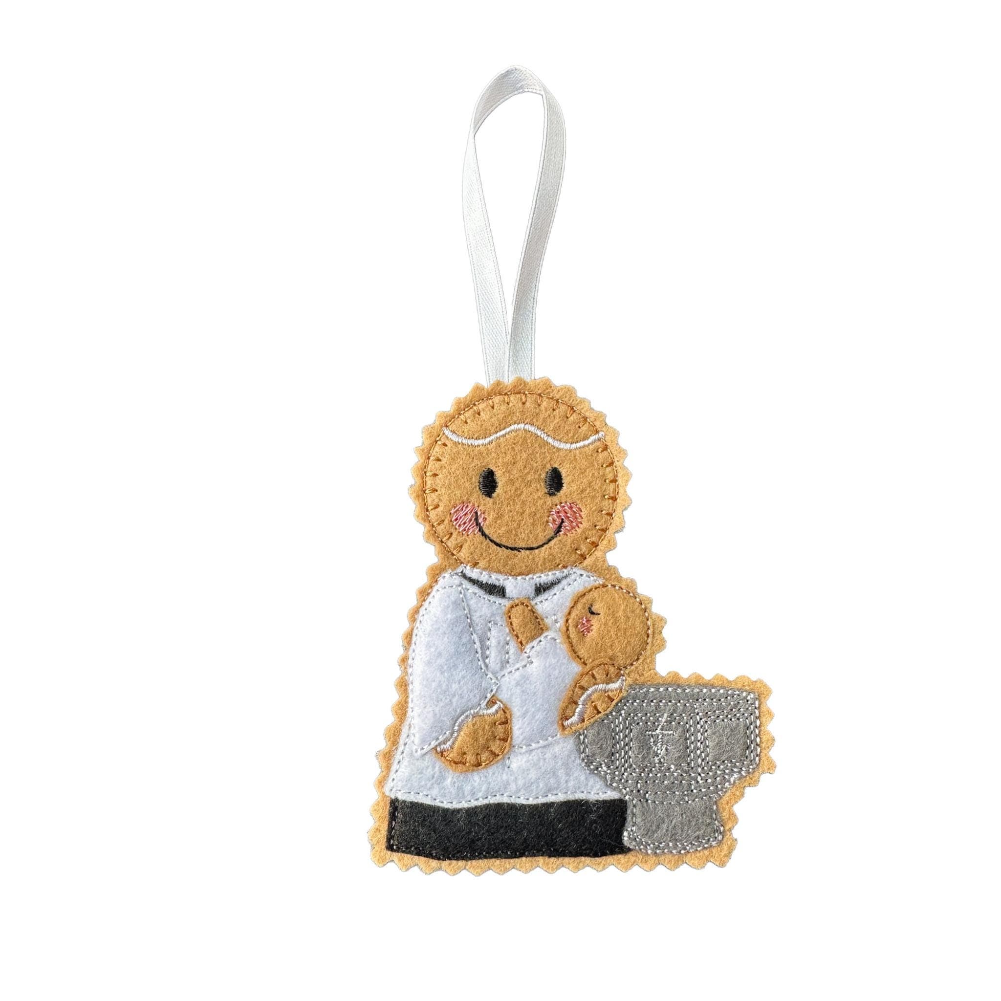 Baptism Gingerbread Decoration – Felt Christening Ornament – Baby Baptised Keepsake – Religious Gift – Christian Tree Decor — image 2