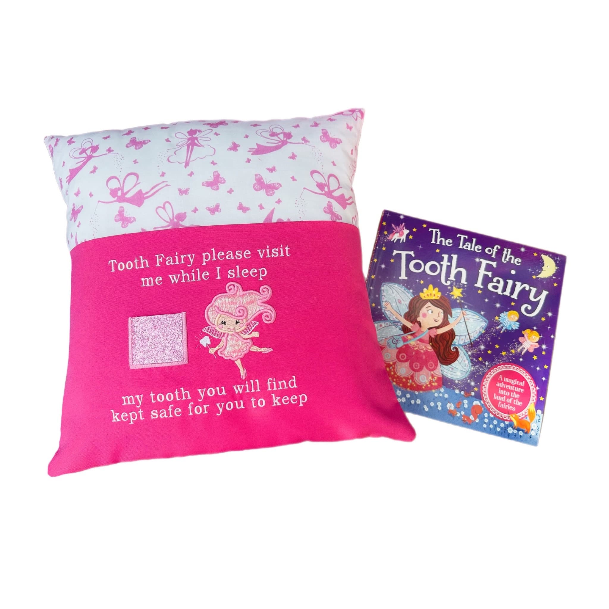 Handmade Tooth Fairy Pillow with Pocket, Embroidered Applique