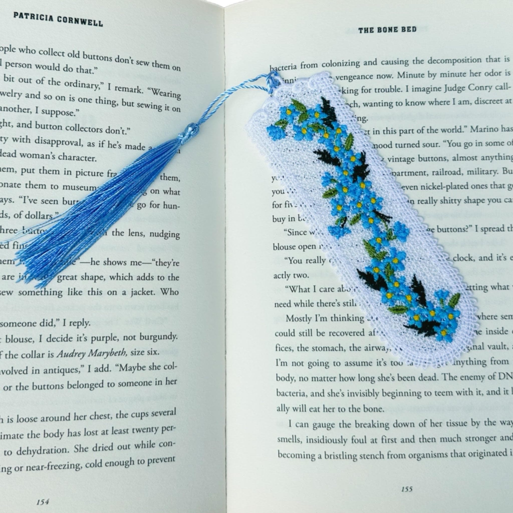 Forget-me-not Lace Embroidered Bookmark — image 2