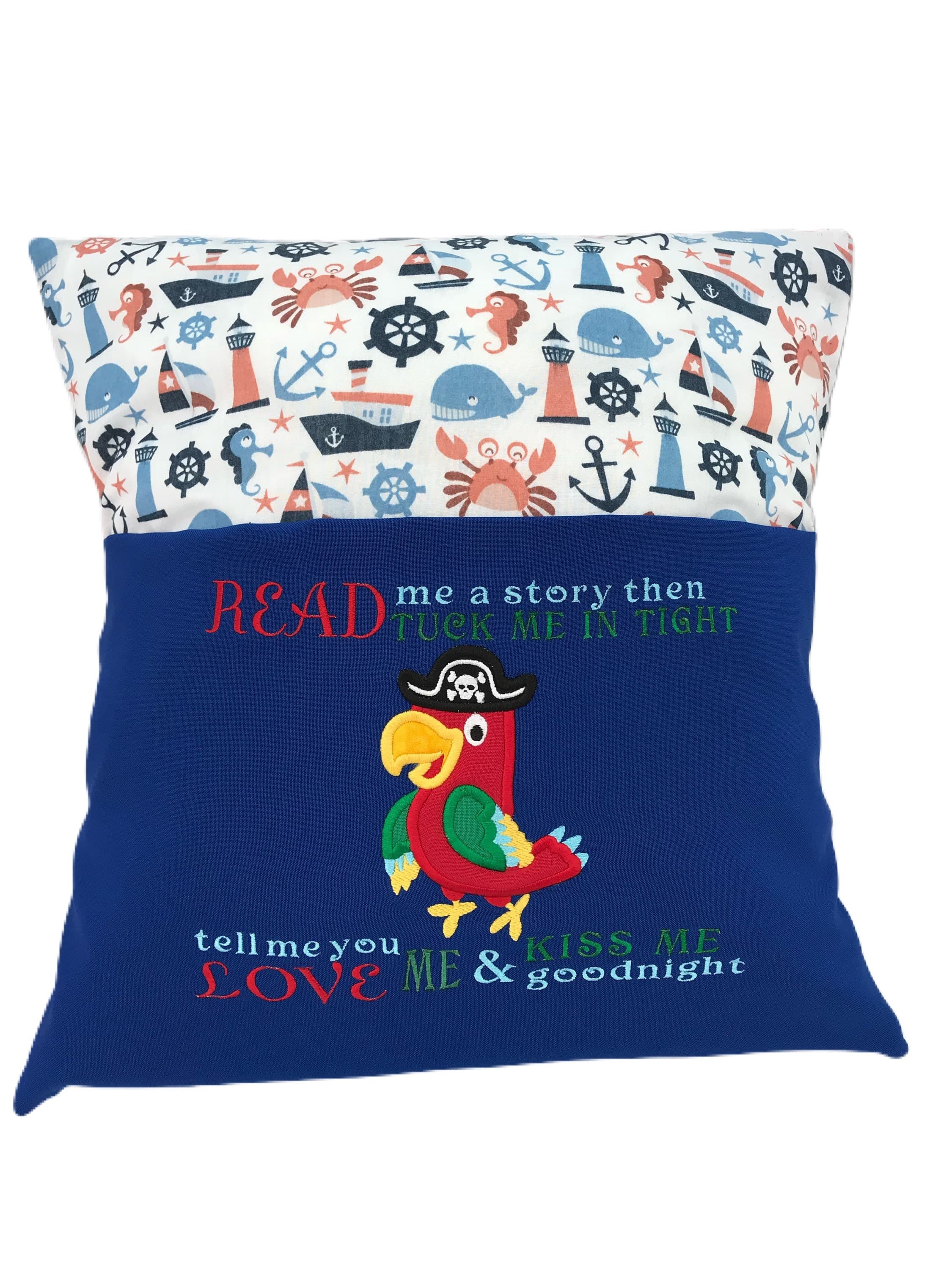 Pirate Parrot Book Cushion: Nautical Nursery Bedding — image 3