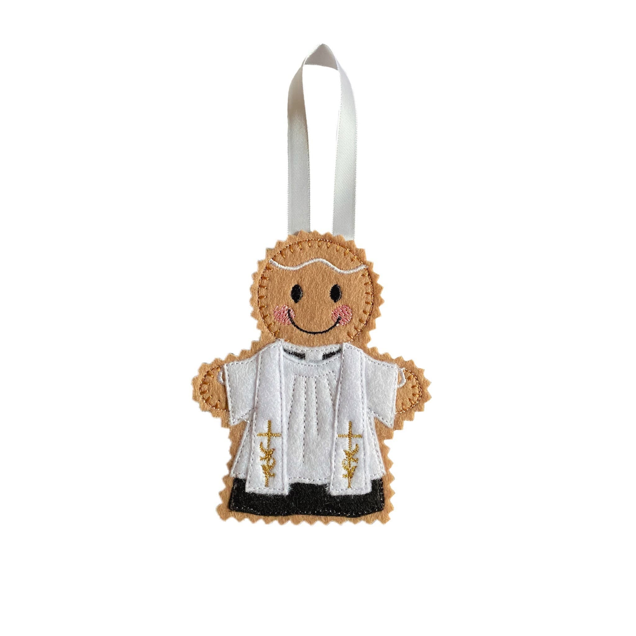 Vicar Gingerbread Man Felt Decoration