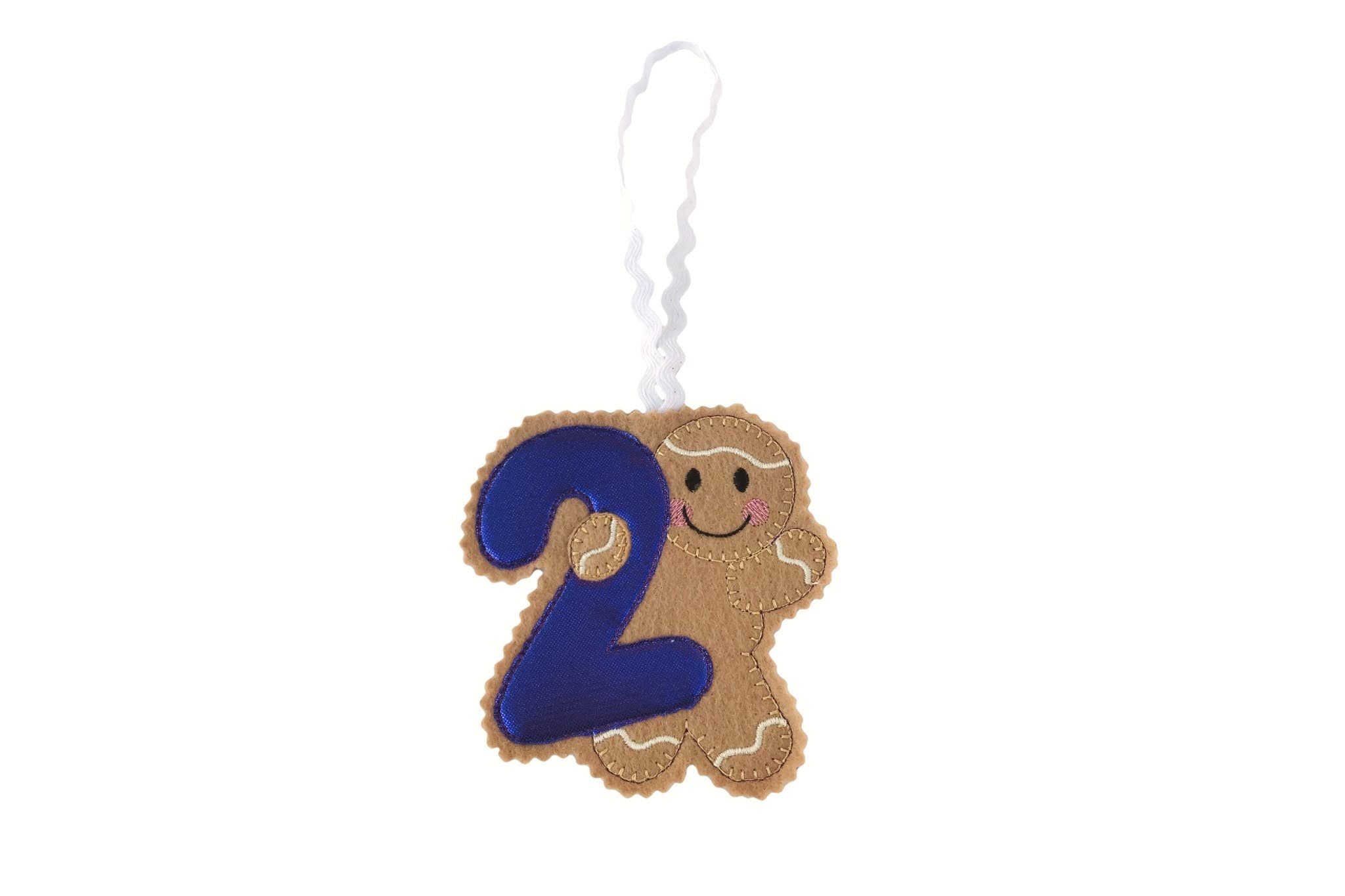 Felt Gingerbread Man Number 2 Decoration - Birthday Gift — image 2