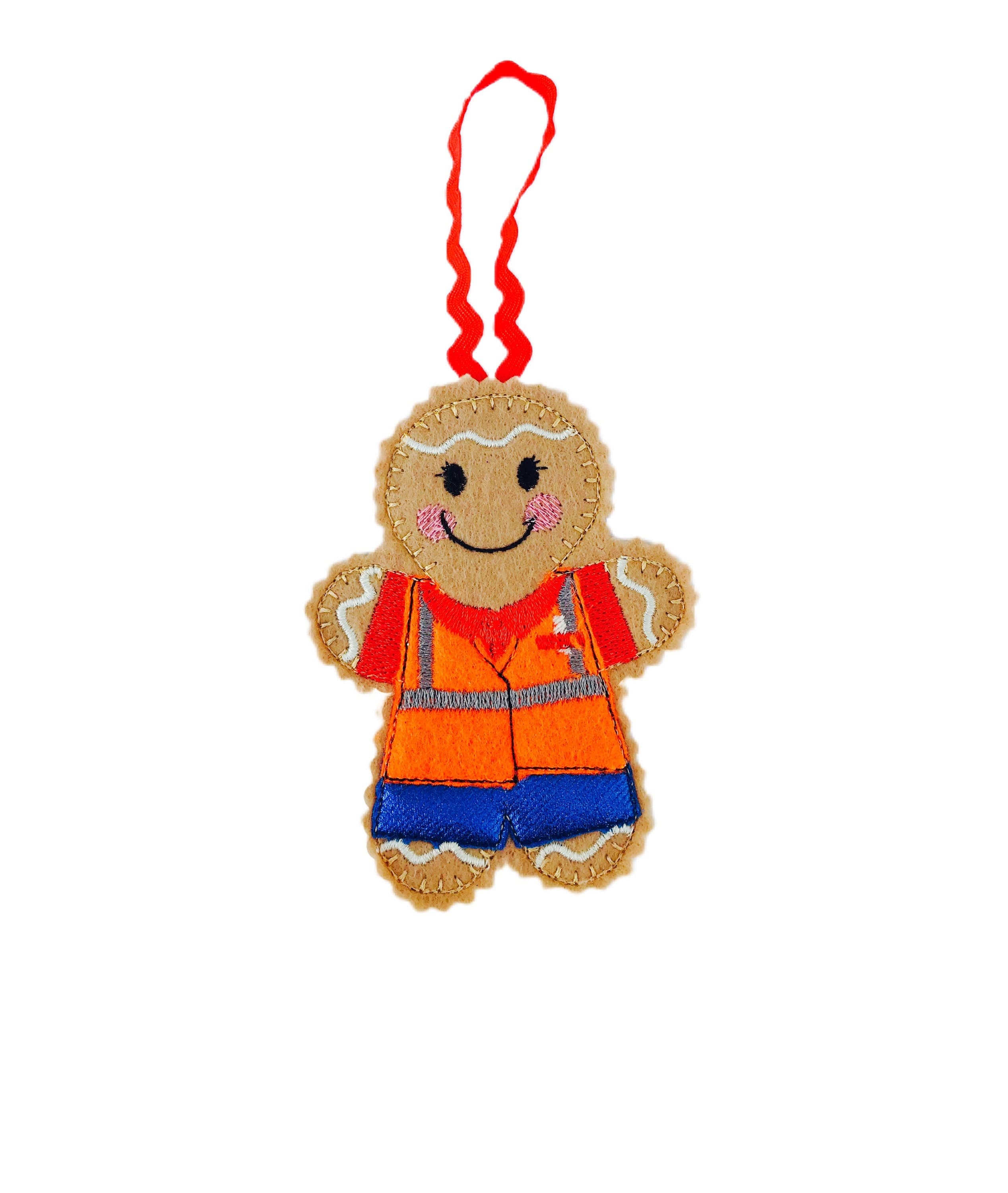 Postie / Postman Gingerbread Man Felt Decoration