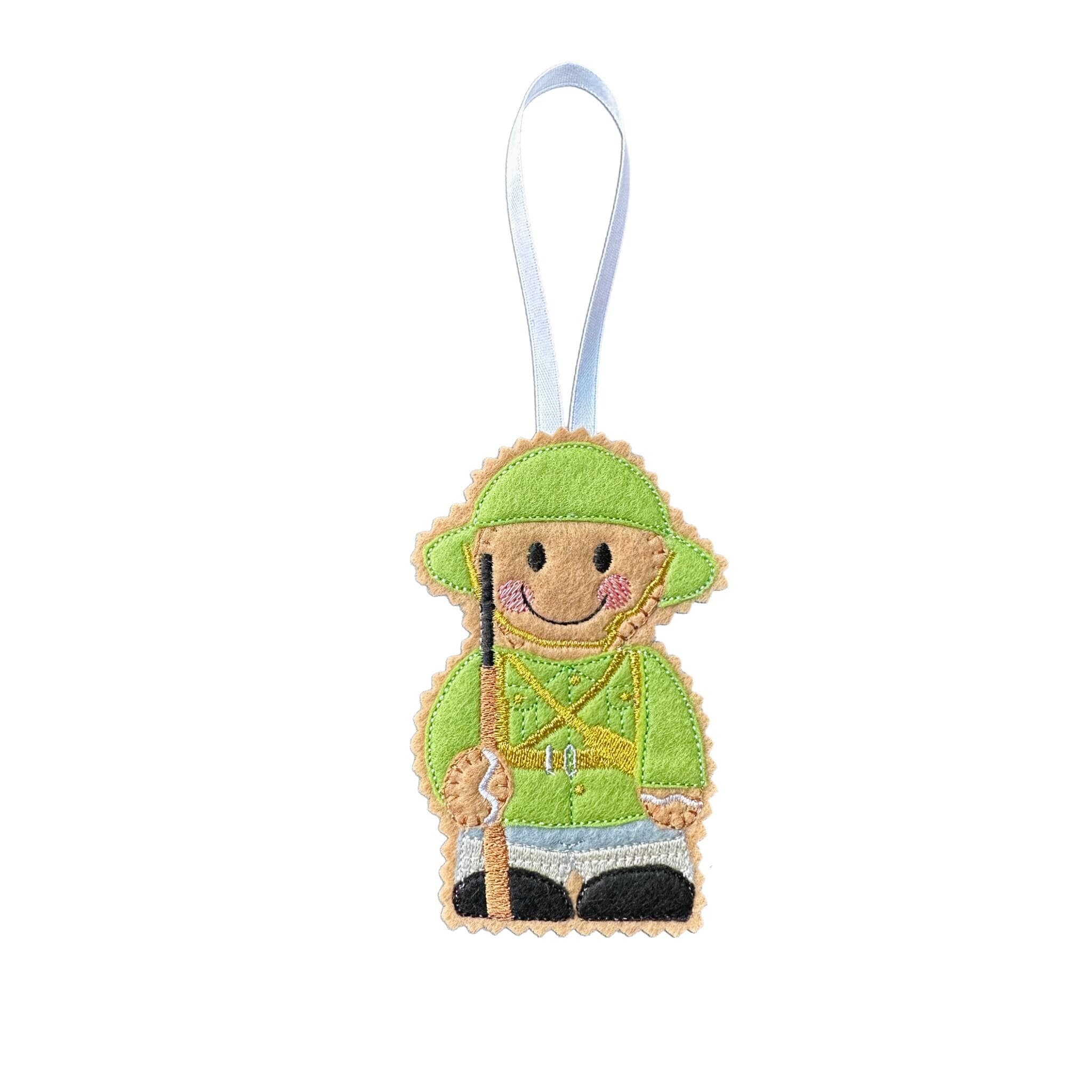 WW1 Tommy Soldier Gingerbread Man Felt Decoration — image 2