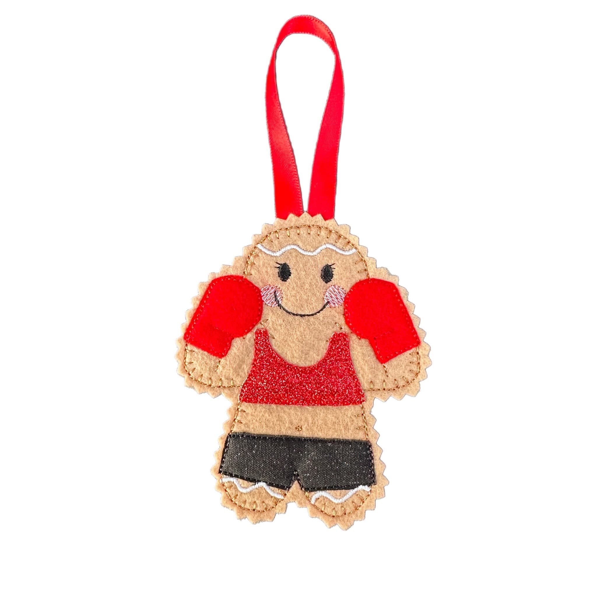 Boxing / Boxer Gingerbread Man Felt Decoration