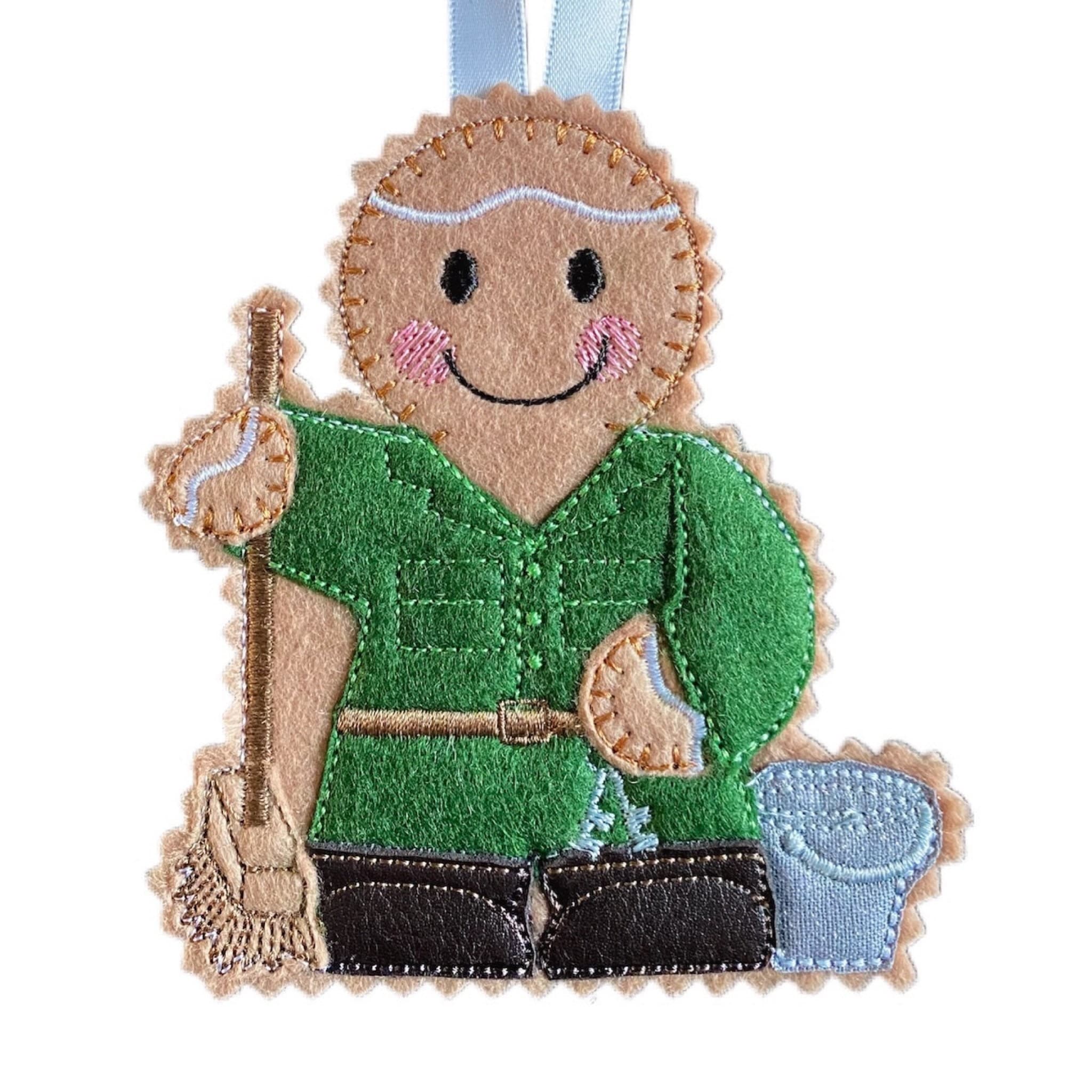 Zoo Keeper Gingerbread Man Felt Decoration, Animal Carer — image 2