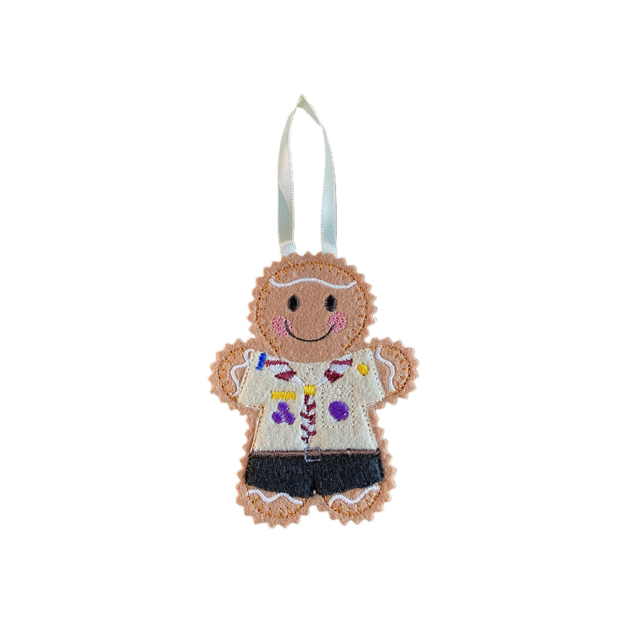 Scout Leader Gingerbread Man Felt Decoration