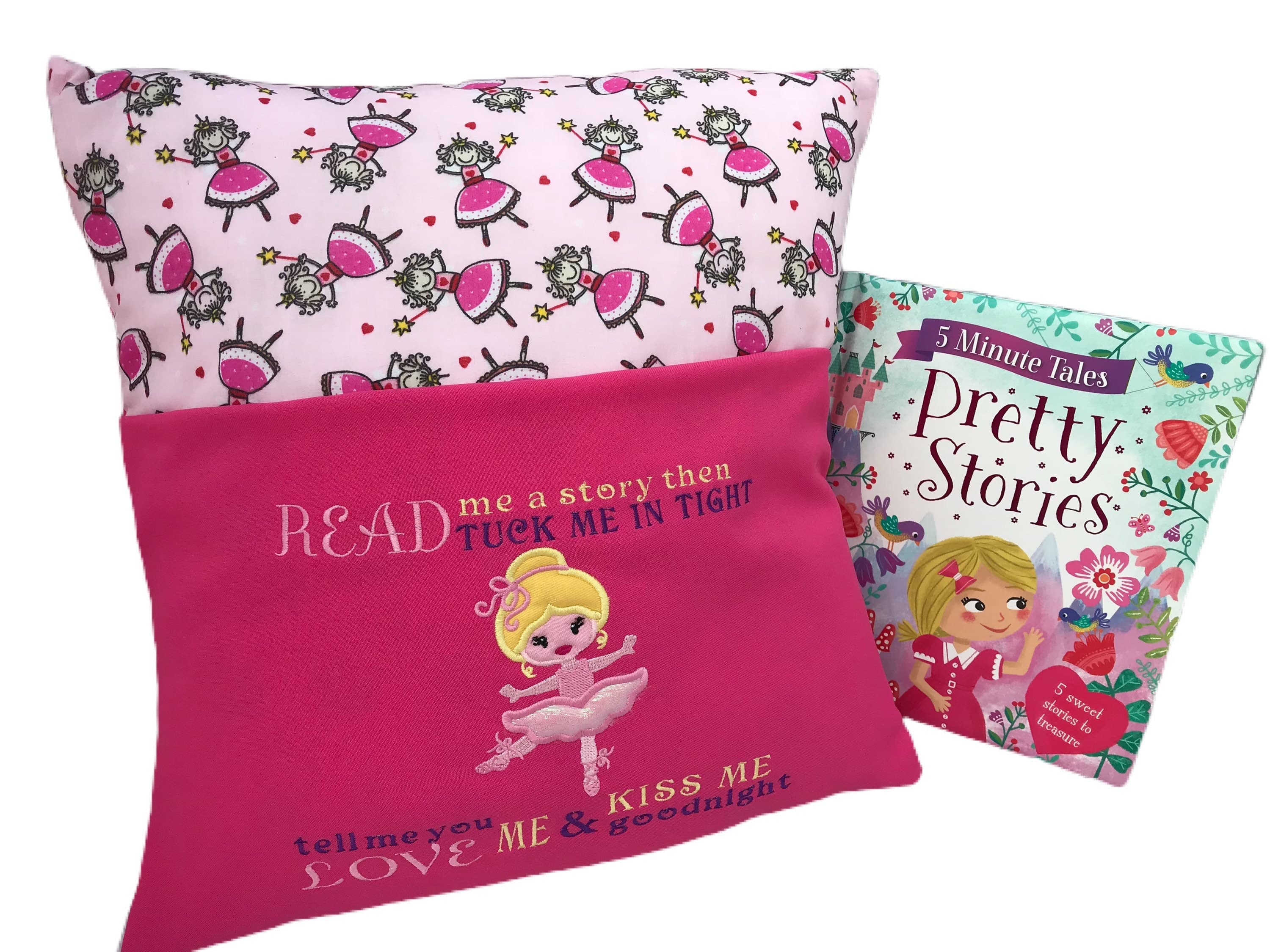 Ballerina Reading Cushion: Embroidered Pocket Pillow