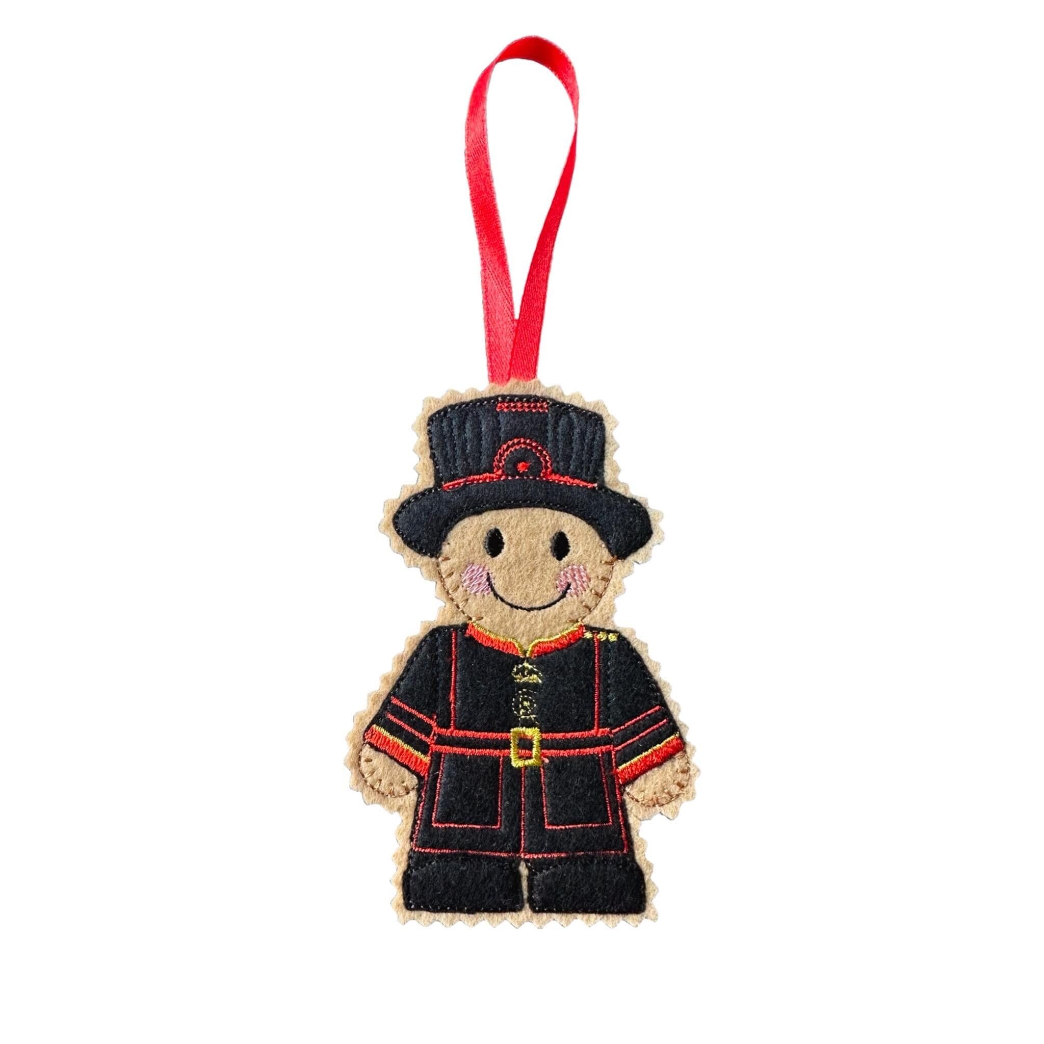 Yeoman Warder Beefeater Gingerbread Decoration – Felt Hanging Ornament — image 4