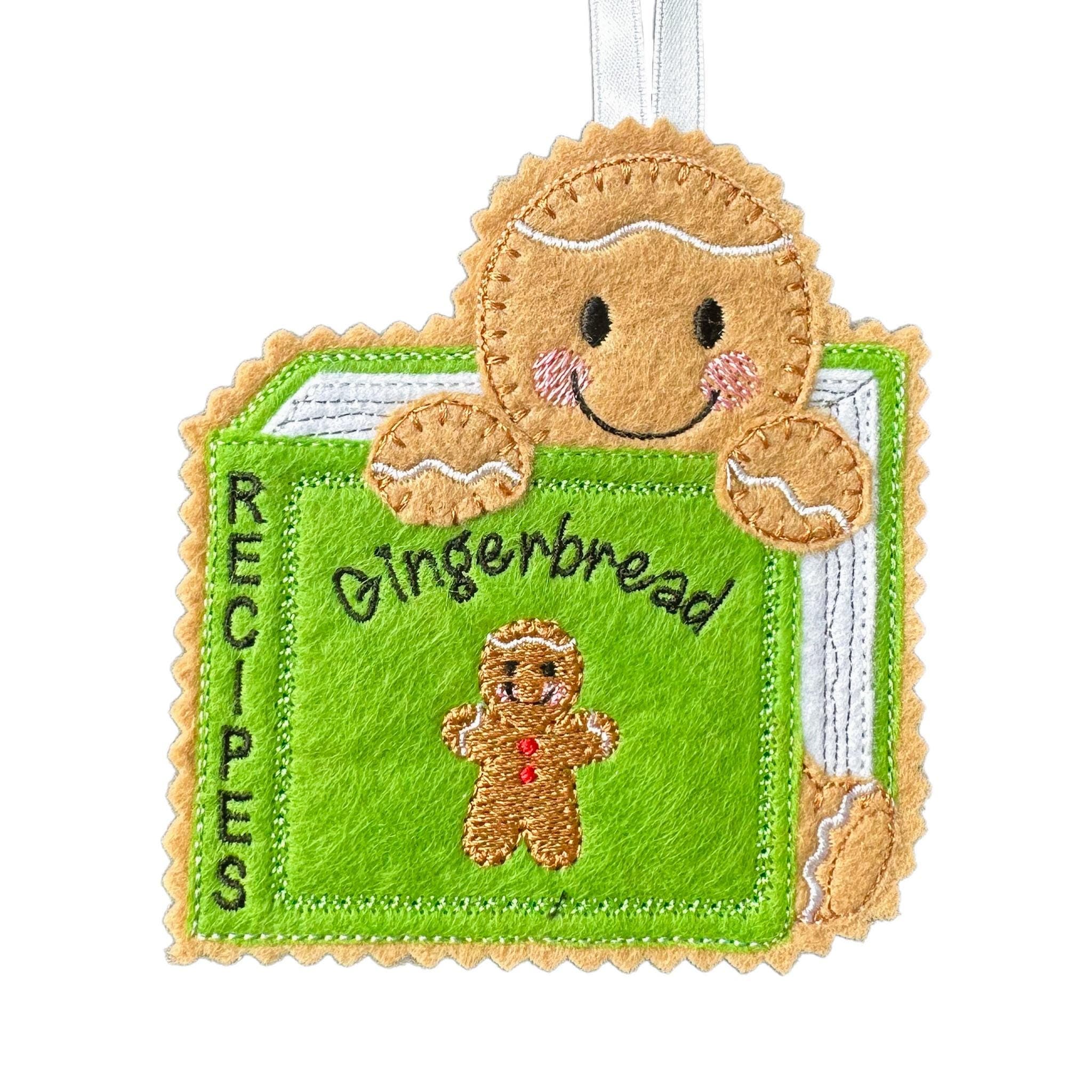 Recipe Book Felt Gingerbread Ornament: Handmade Christmas Decor