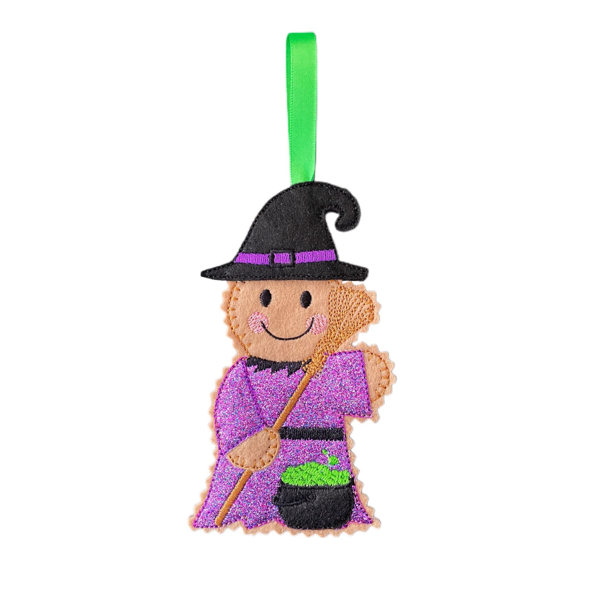 Witch Gingerbread Man Felt Decoration
