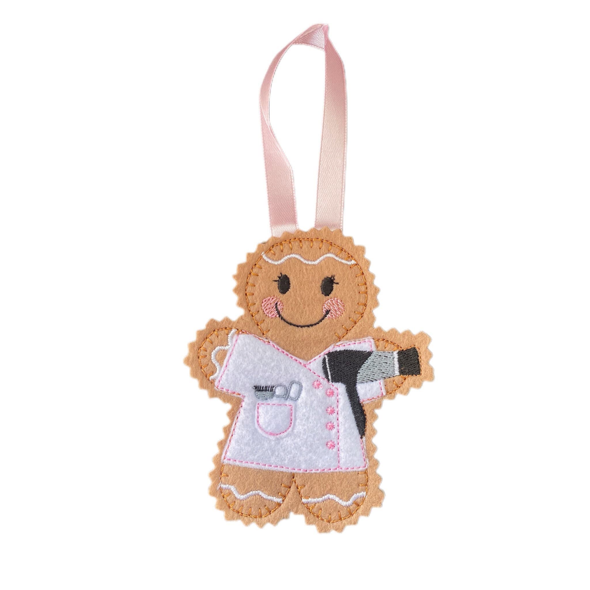 Hairdresser Gingerbread ManFelt Decoration