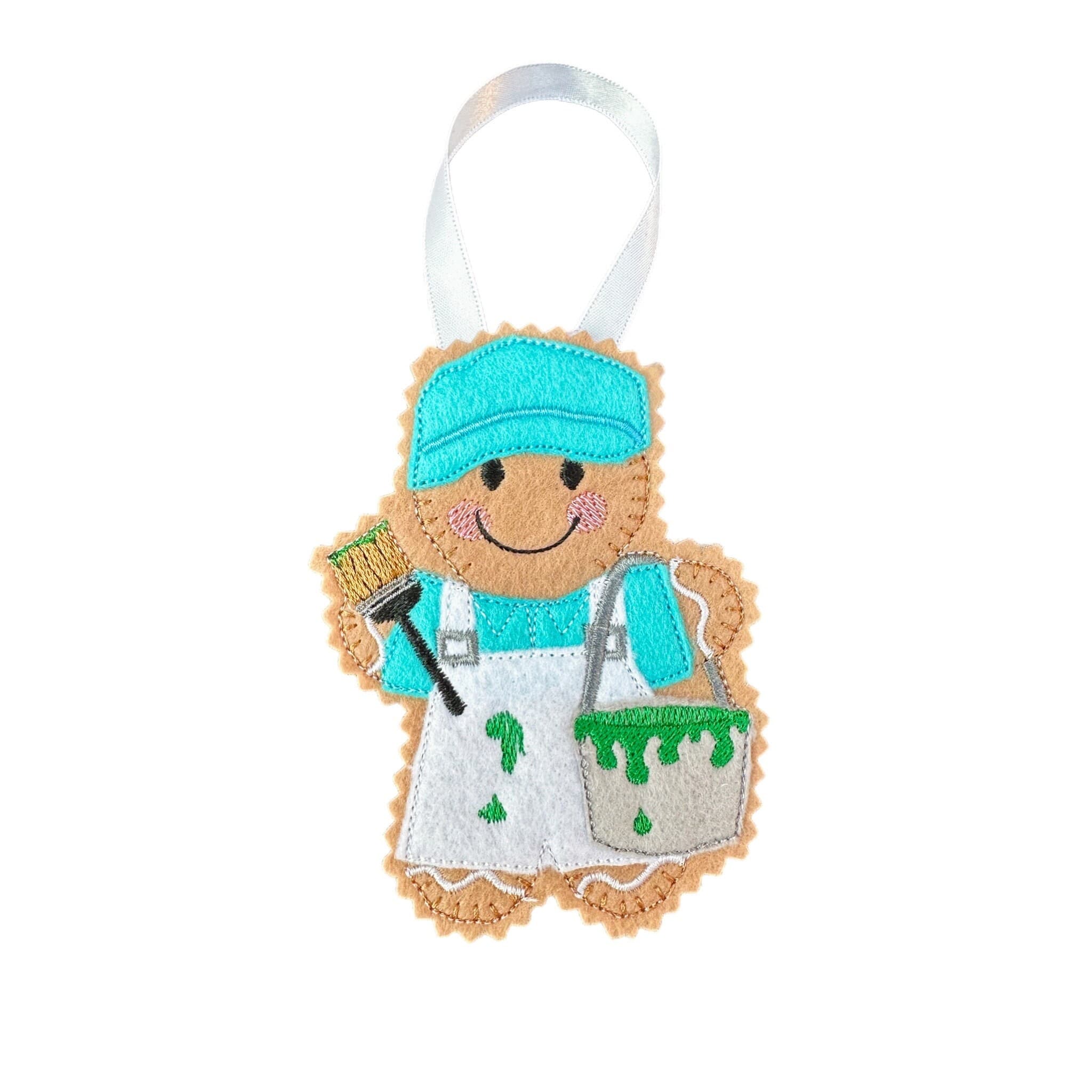 Painter & Decorator Gingerbread Man Felt Decoration