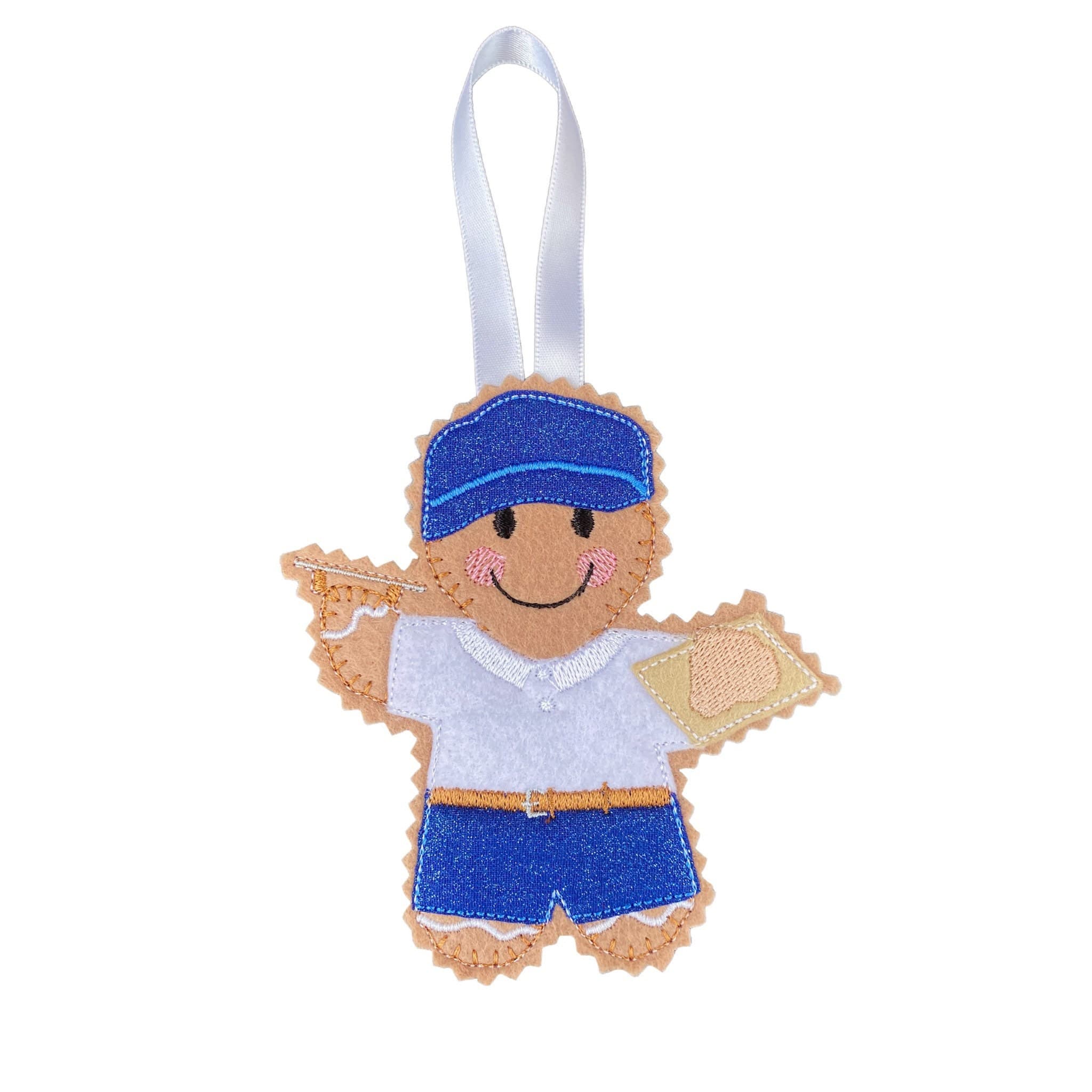 Plasterer / Builder Gingerbread Man Felt Decoration