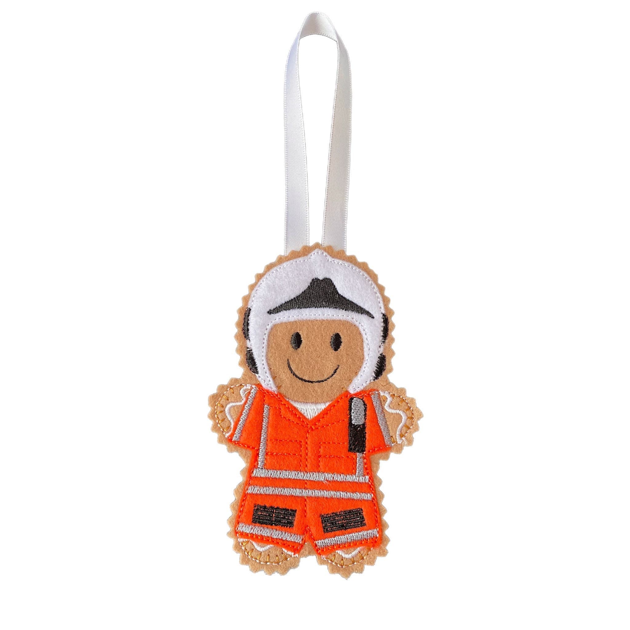 Air Ambulance / Paramedic Gingerbread Man Felt Decoration