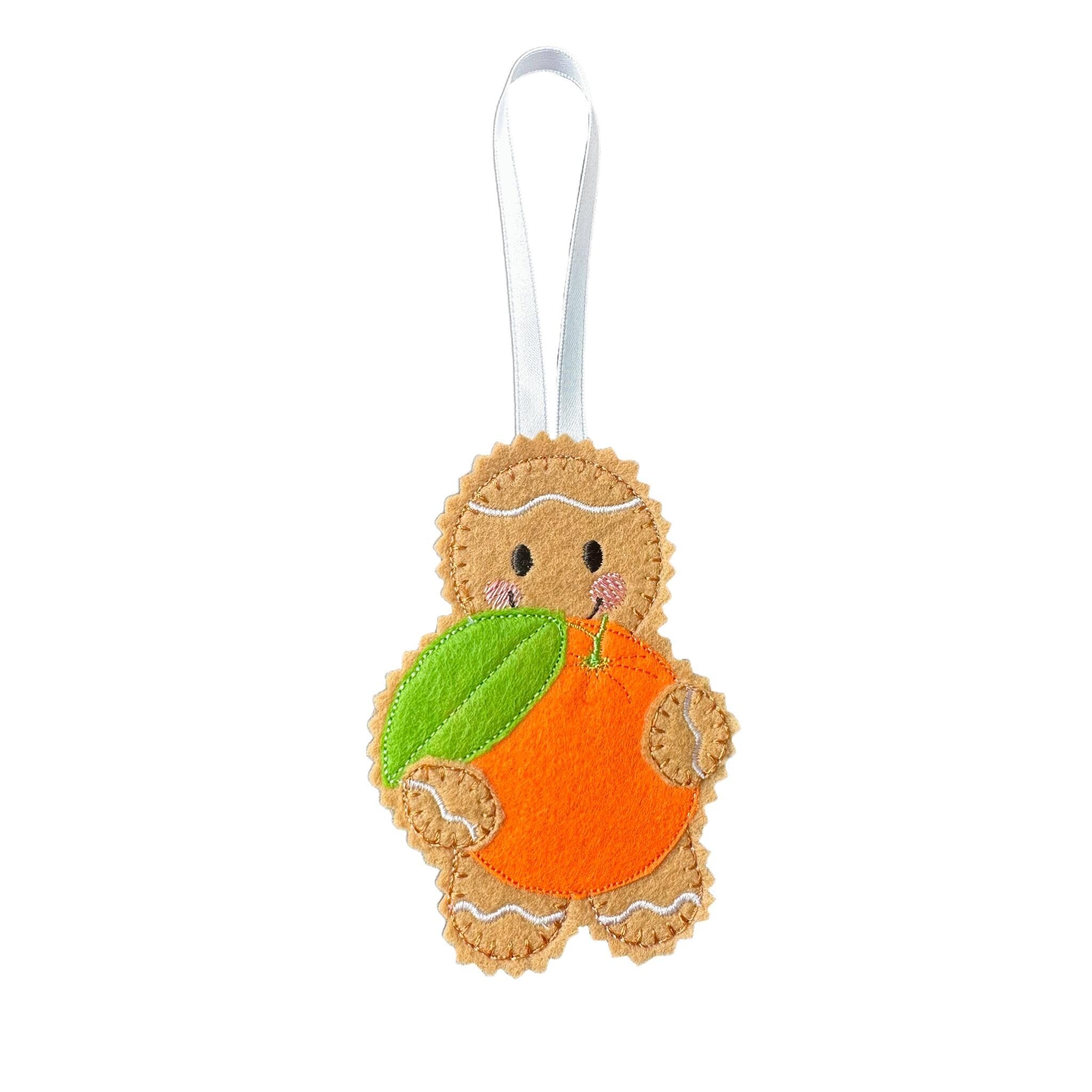 Orange Felt Gingerbread Ornament: Handmade Christmas Tree Decor — image 3