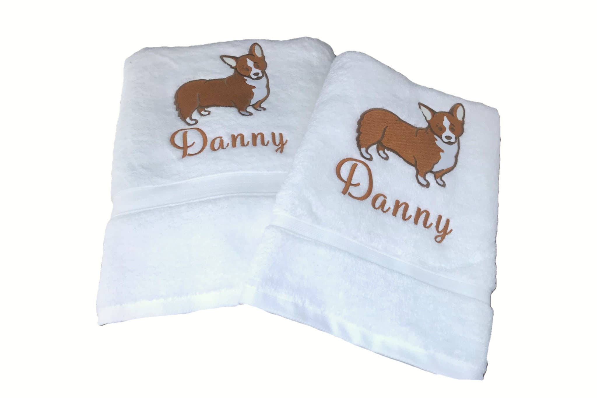 Corgi Dog Bath Towel, Personalised Towel (personalized) — image 2
