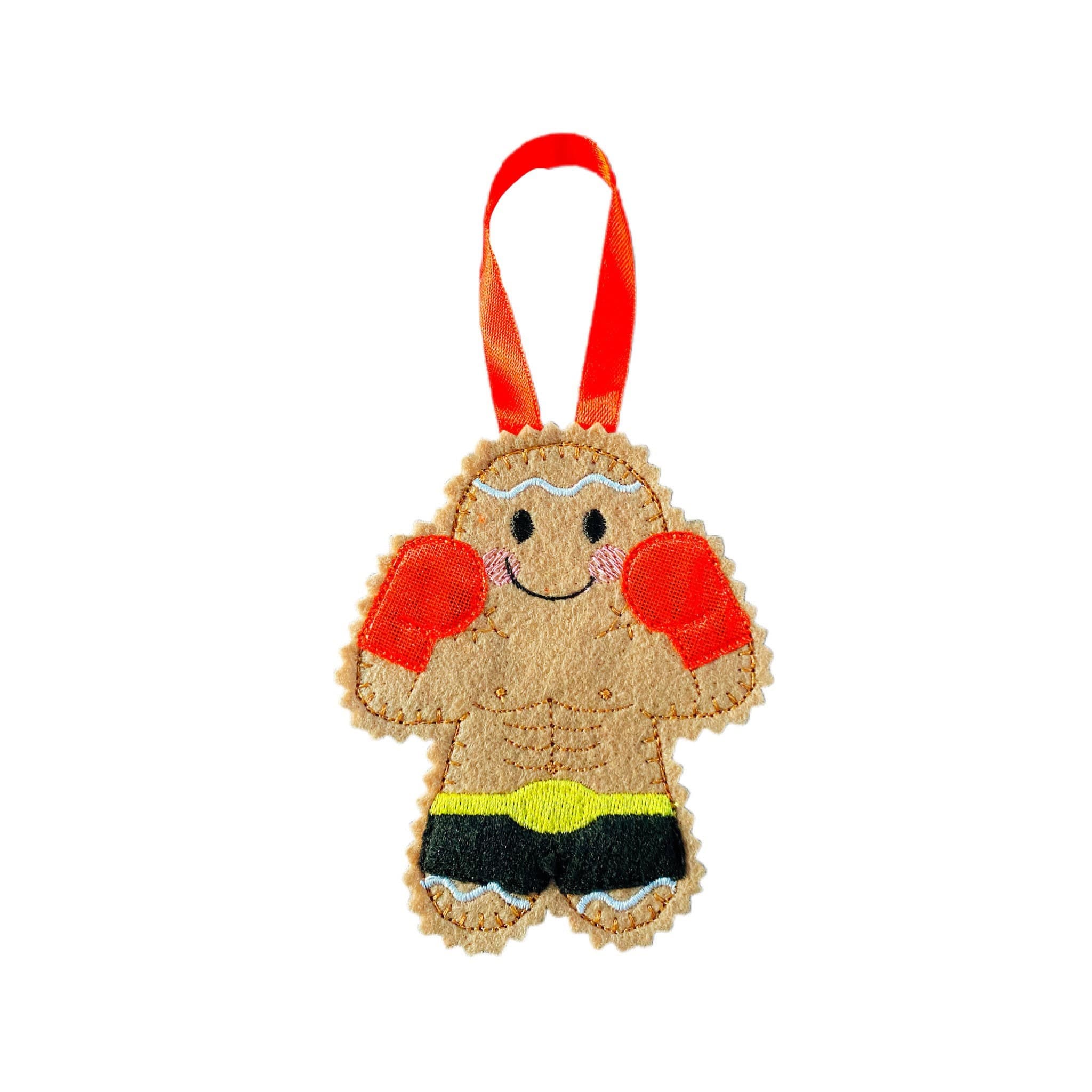 Boxing / Boxer Gingerbread Man Felt Decoration