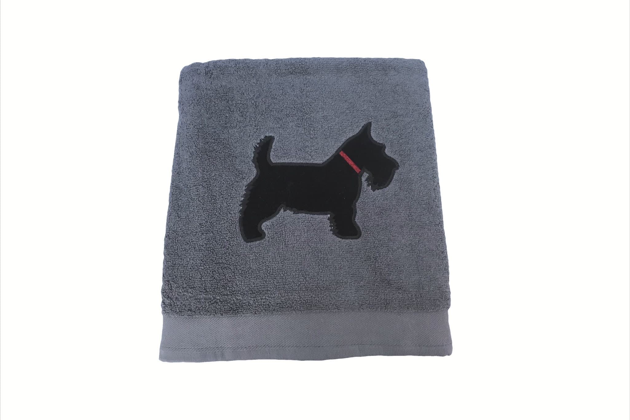 Embroidered Scottie Dog Bath Towel: Gift for Dog Lover