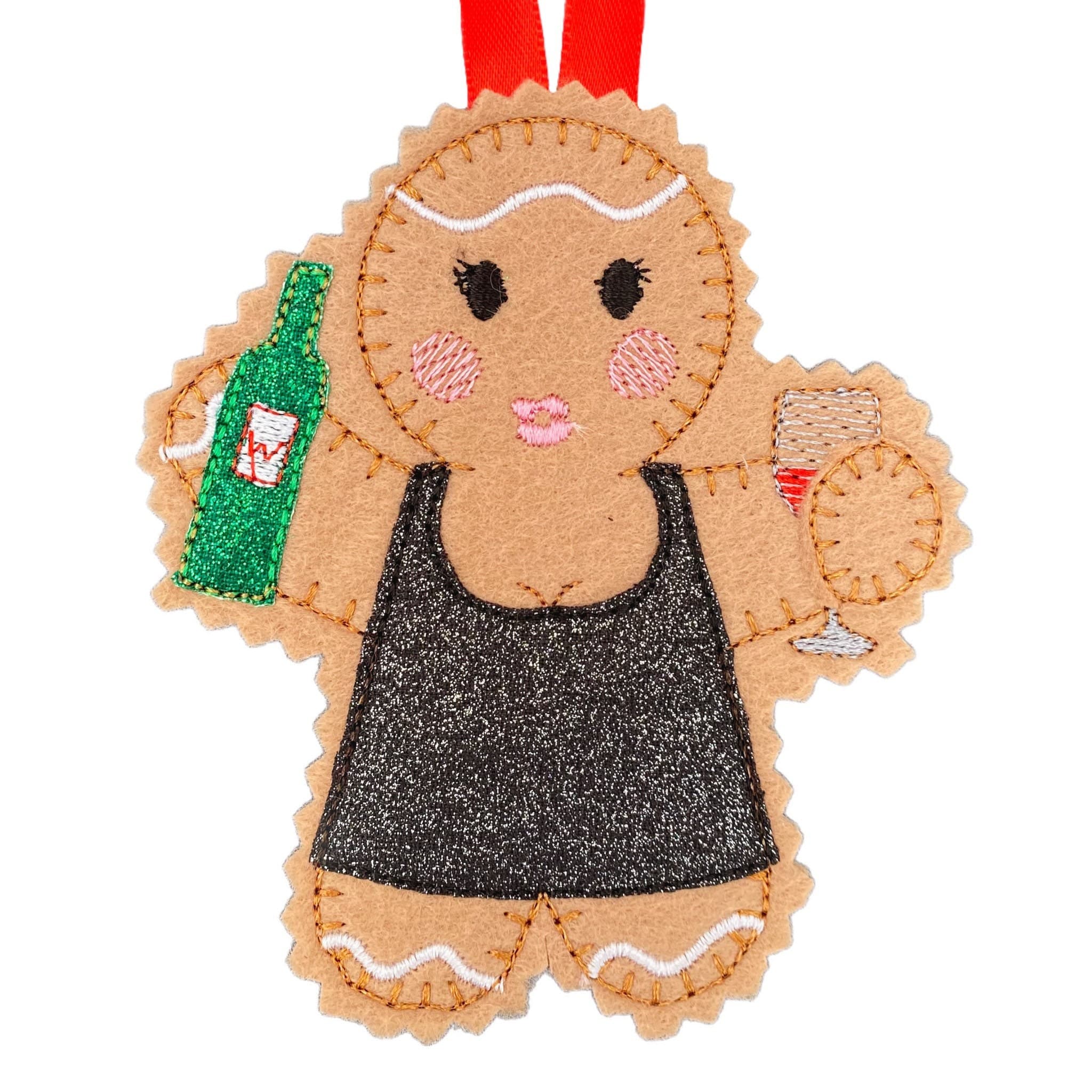 Party Girl Gingerbread Man Felt Decoration — image 2