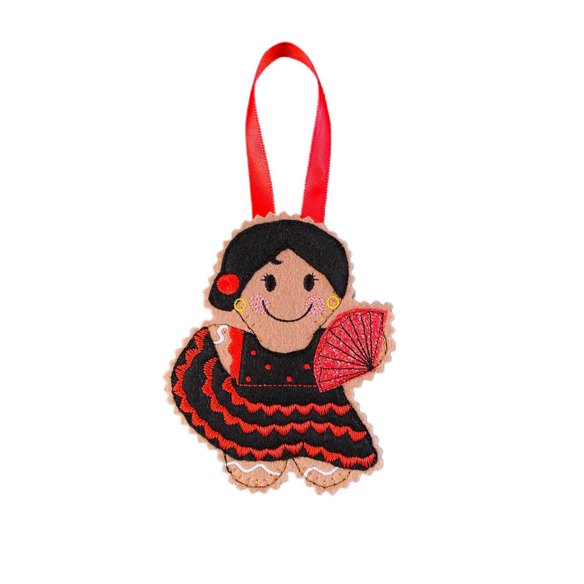 Spanish Dancer Flamenco & Matador Gingerbread Felt Decoration — image 4