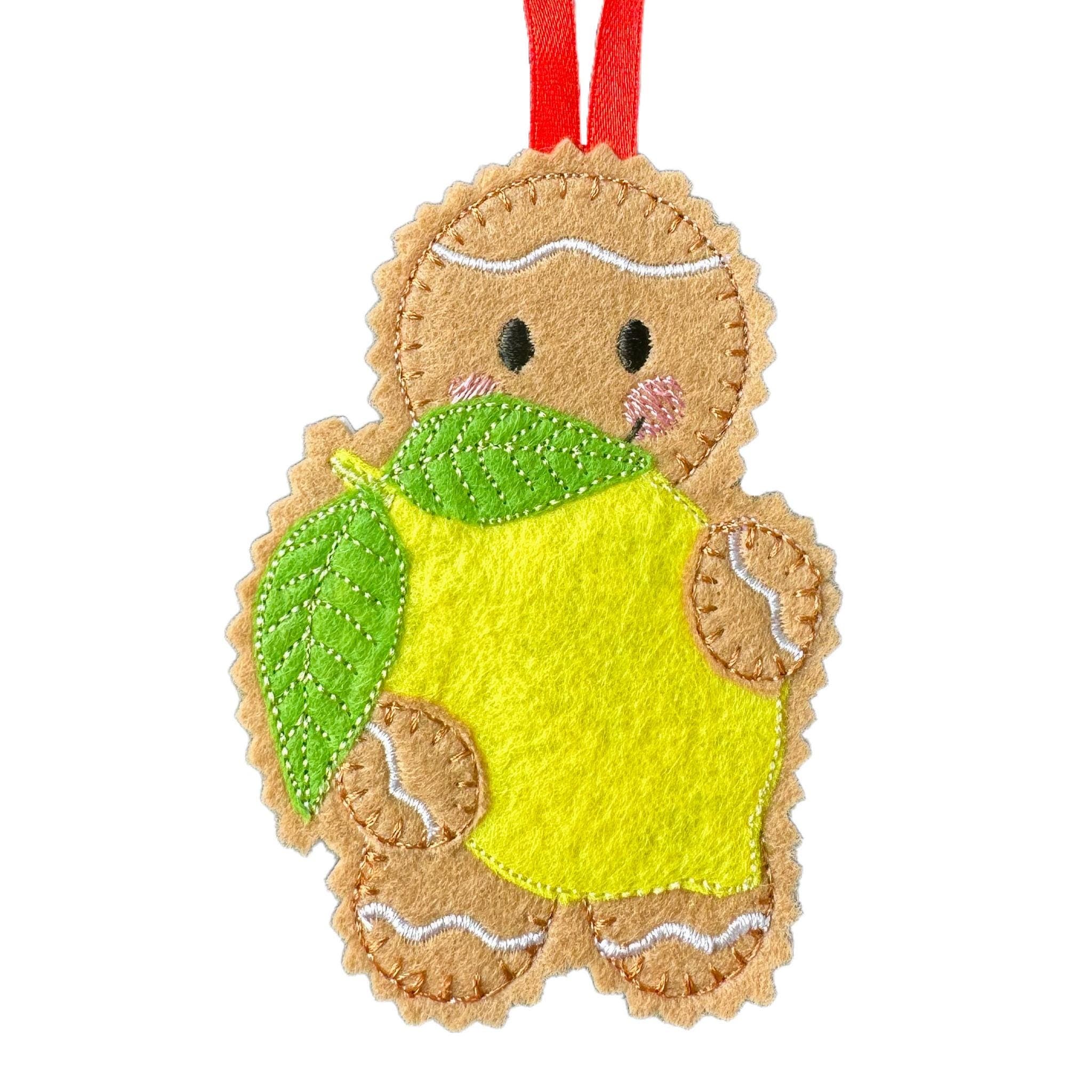 Lemon Felt Gingerbread Ornament: Handmade Christmas Tree Decoration — image 2
