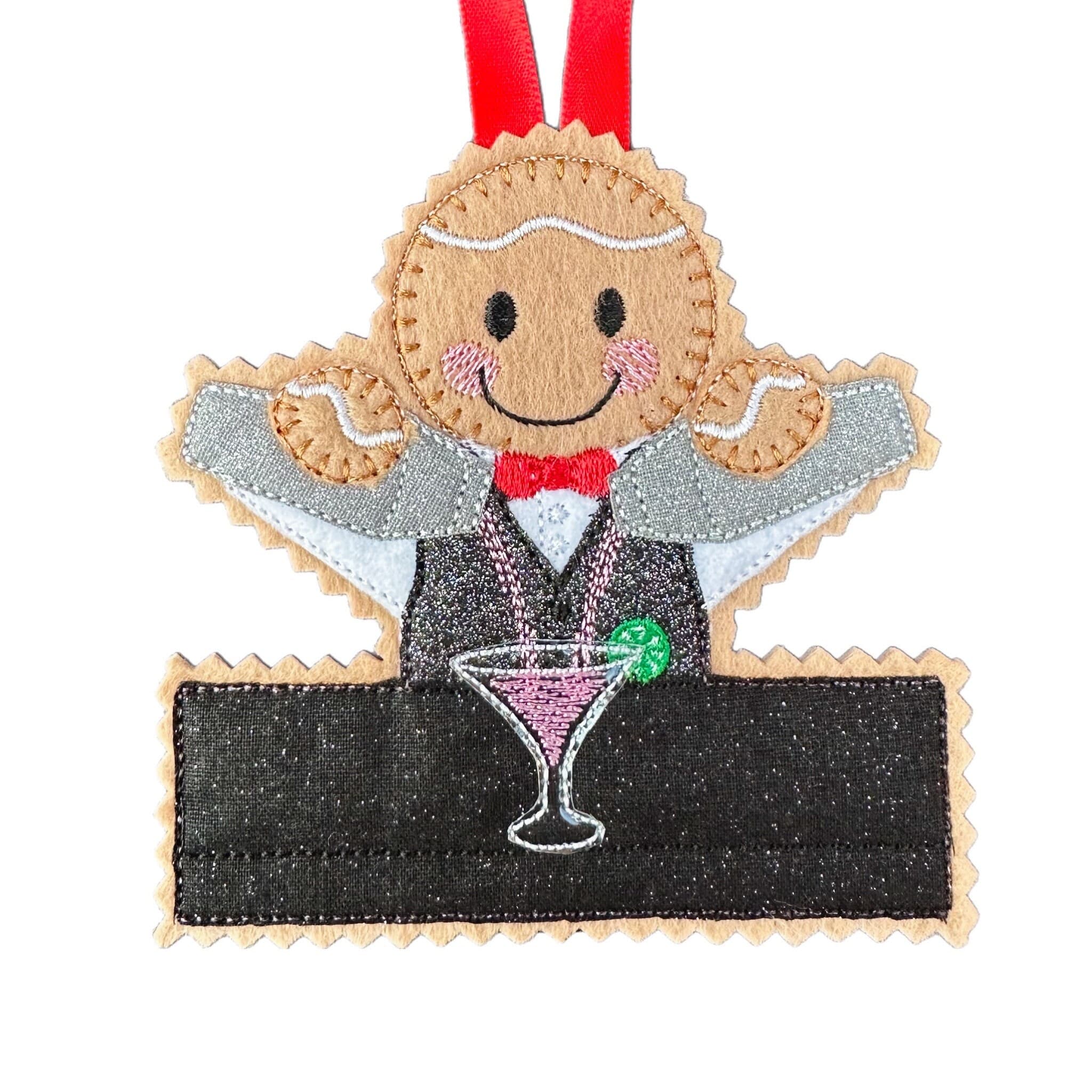 Bartender Gingerbread Man Felt Decoration — image 2