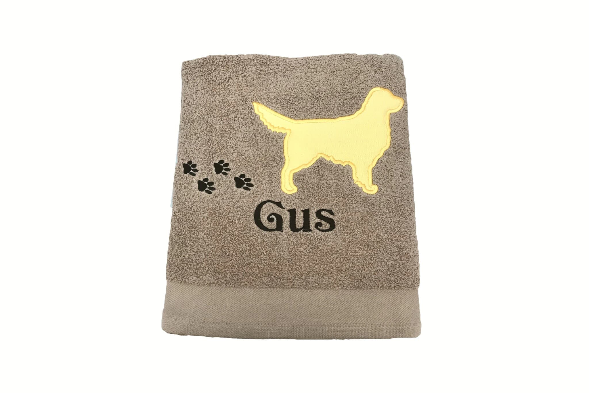 Embroidered Golden Retriever Dog Bath Towel, Personalized Gift — image 2